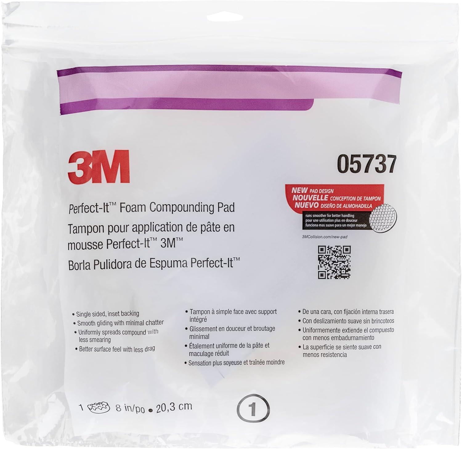 KANGAROOBANDS 3M Perfect-It Foam Compounding Pads Kit  3M 05737 05738 05733 Foam Compounding and Polishing Pads  Complete 8 inch Buffing Pads Set  Bundled Microfiber Cloth