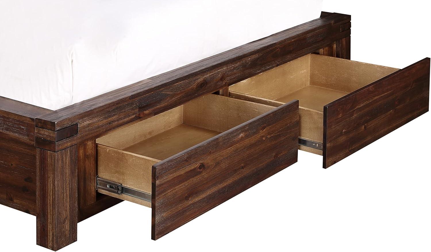 Modus Furniture Solid Wood Footboard-Storage Bed, California King, Meadow - Brick Brown