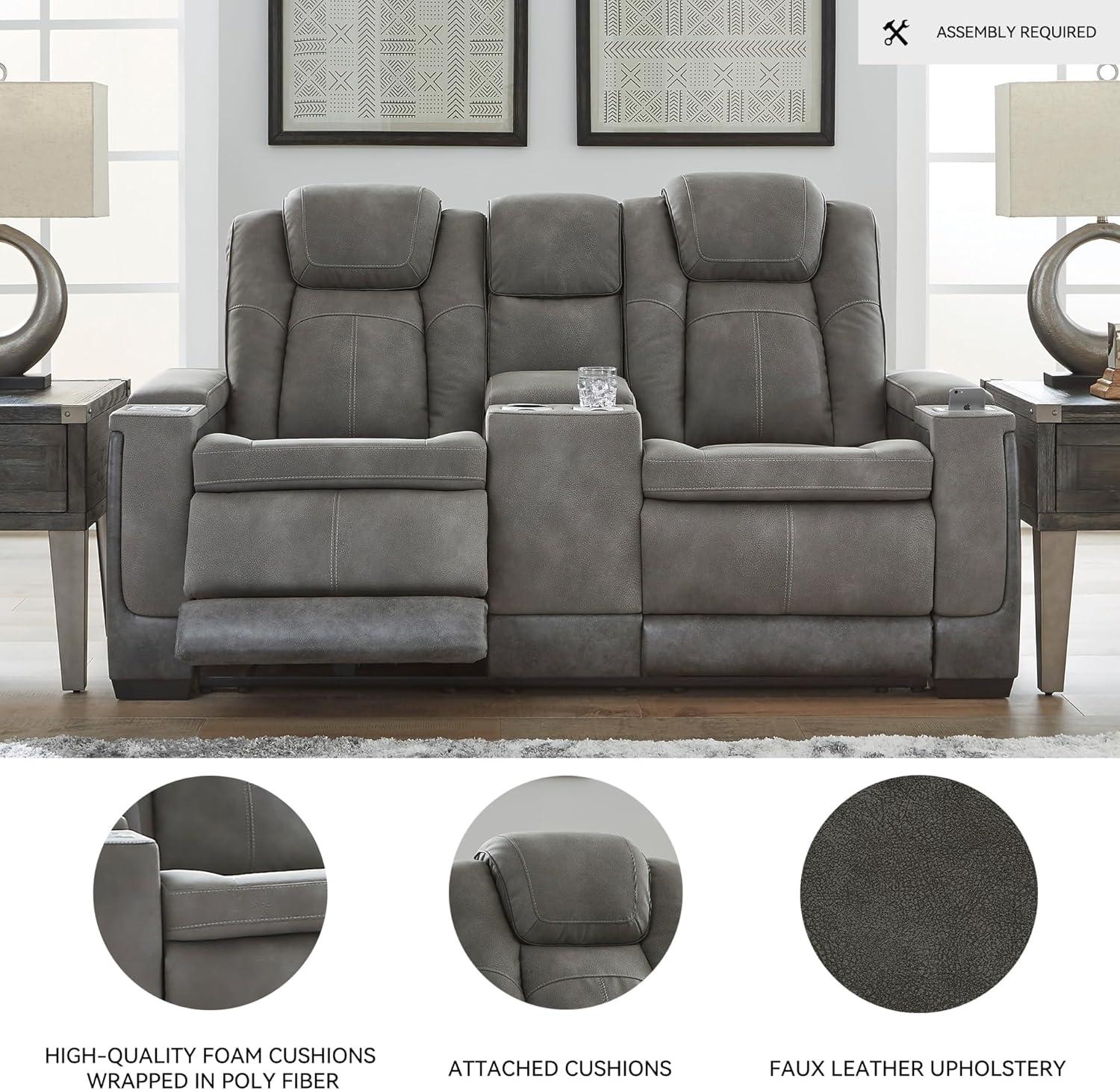 Signature Design by Ashley Next-Gen DuraPella Contemporary Power Reclining Loveseat with Adjustable Headrest