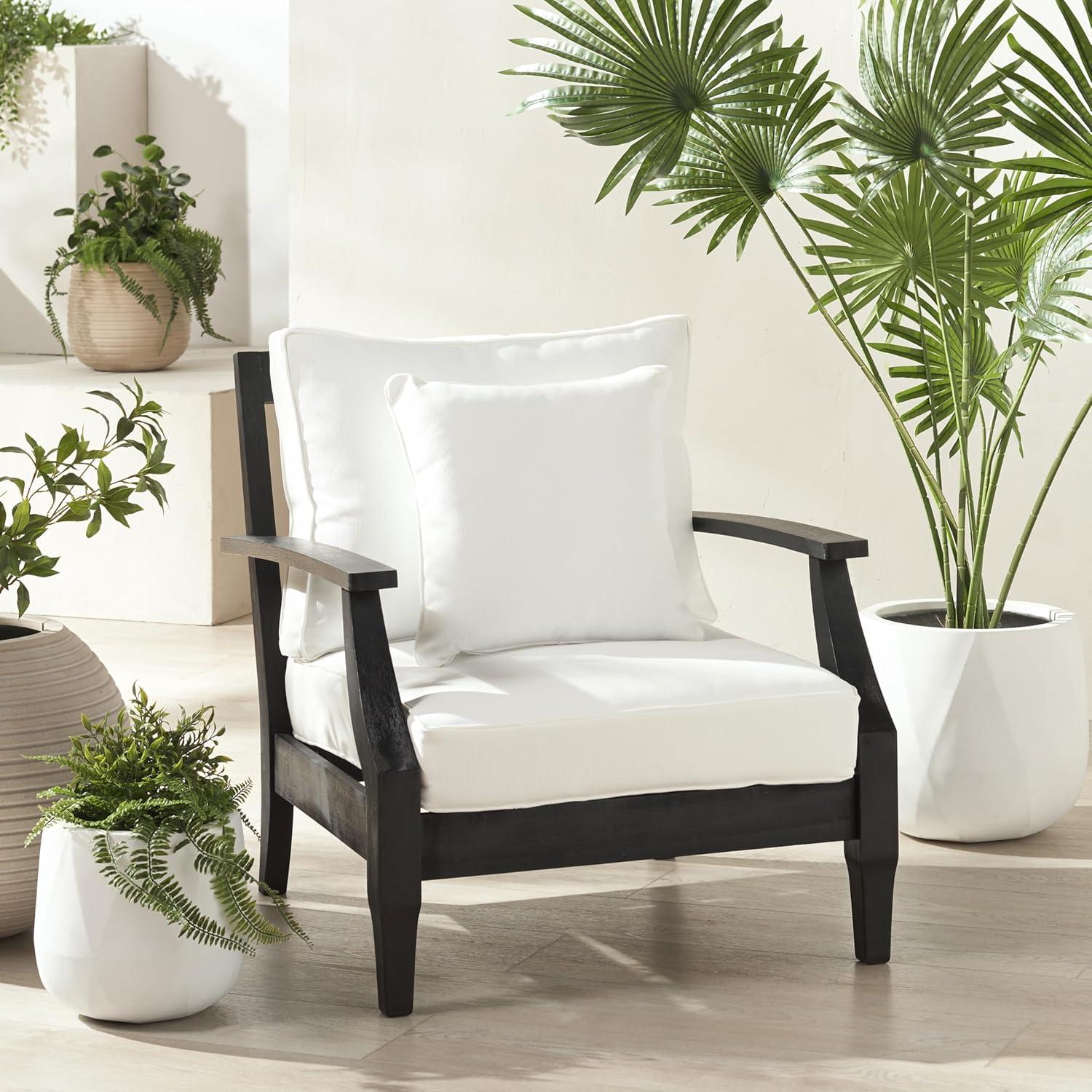 SAFAVIEH Couture Martinique Coastal Eucalyptus Wood Solid Armchair, Natural/Grey