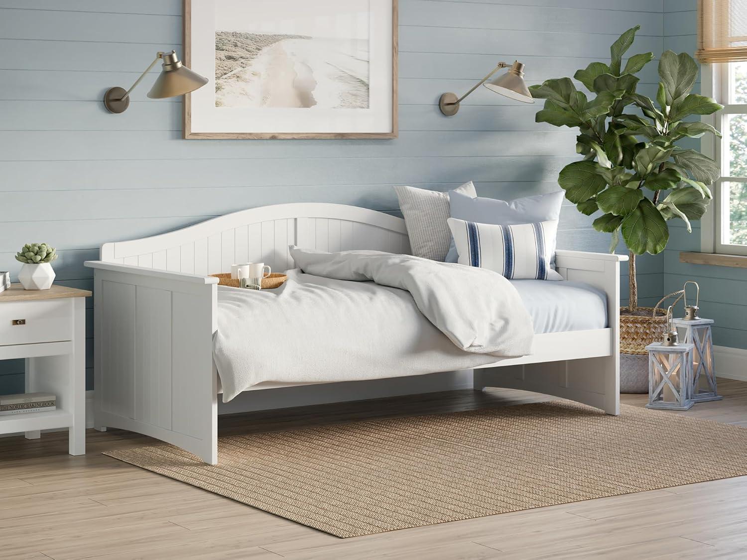 Nantucket White Twin Wood Daybed Frame with Slats