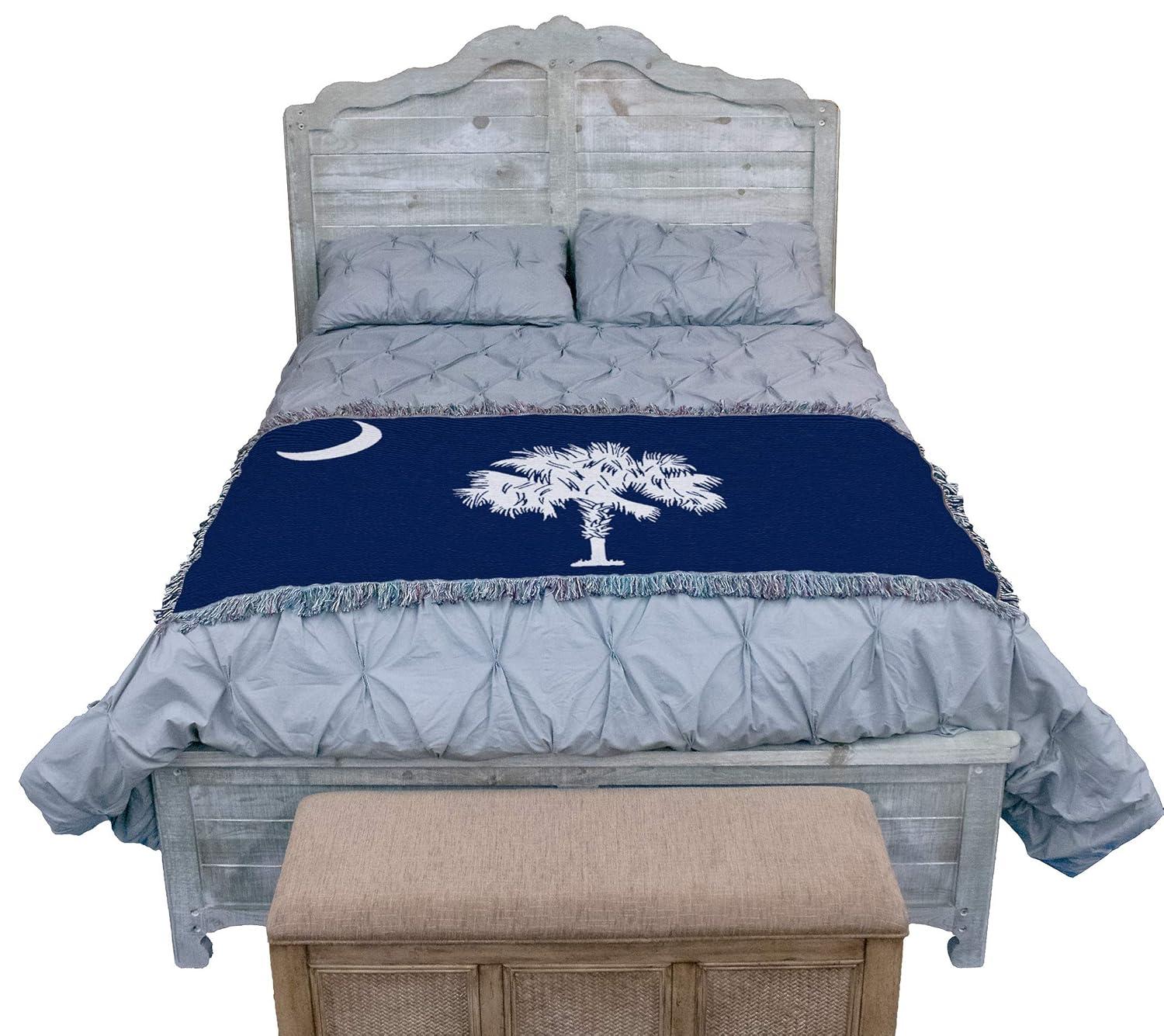 Pure Country Weavers South Carolina State - Palmetto Moon Blanket - Gift Tapestry Throw for Back of Couch or Sofa Woven from Cotton - Made in The USA (61x36)