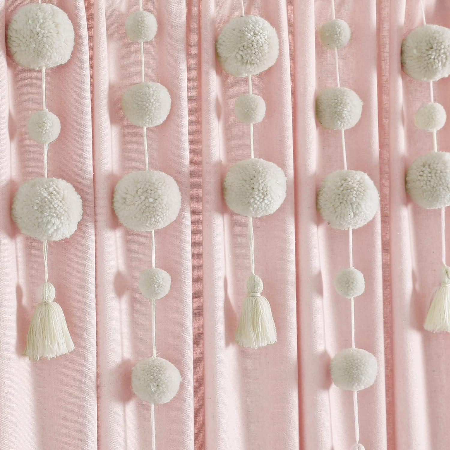 Lush Decor Boho Macrame Tassel Single Window Curtain Panel - Gray - 84 x 40