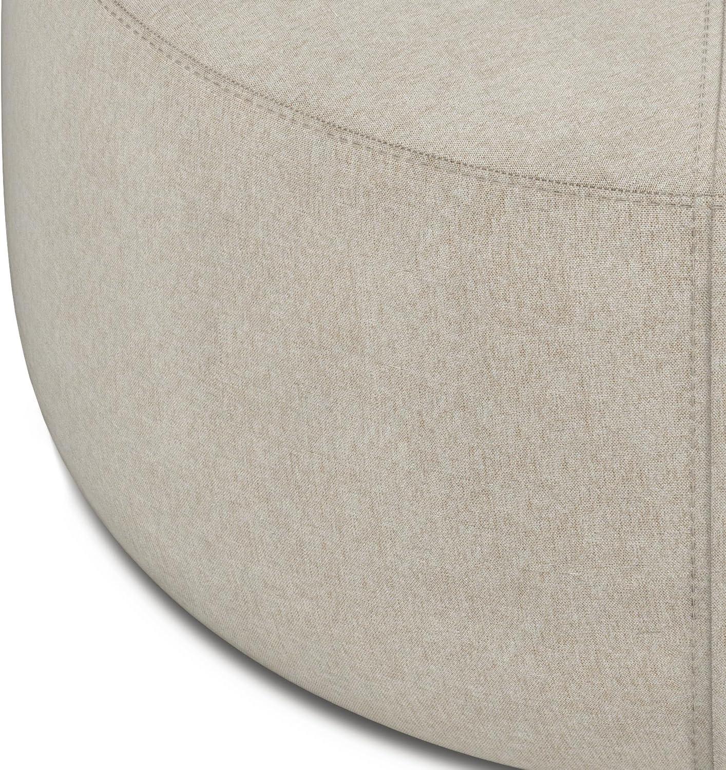 Simpli Home Moore Large Ottoman In Natural Linen Look Fabric