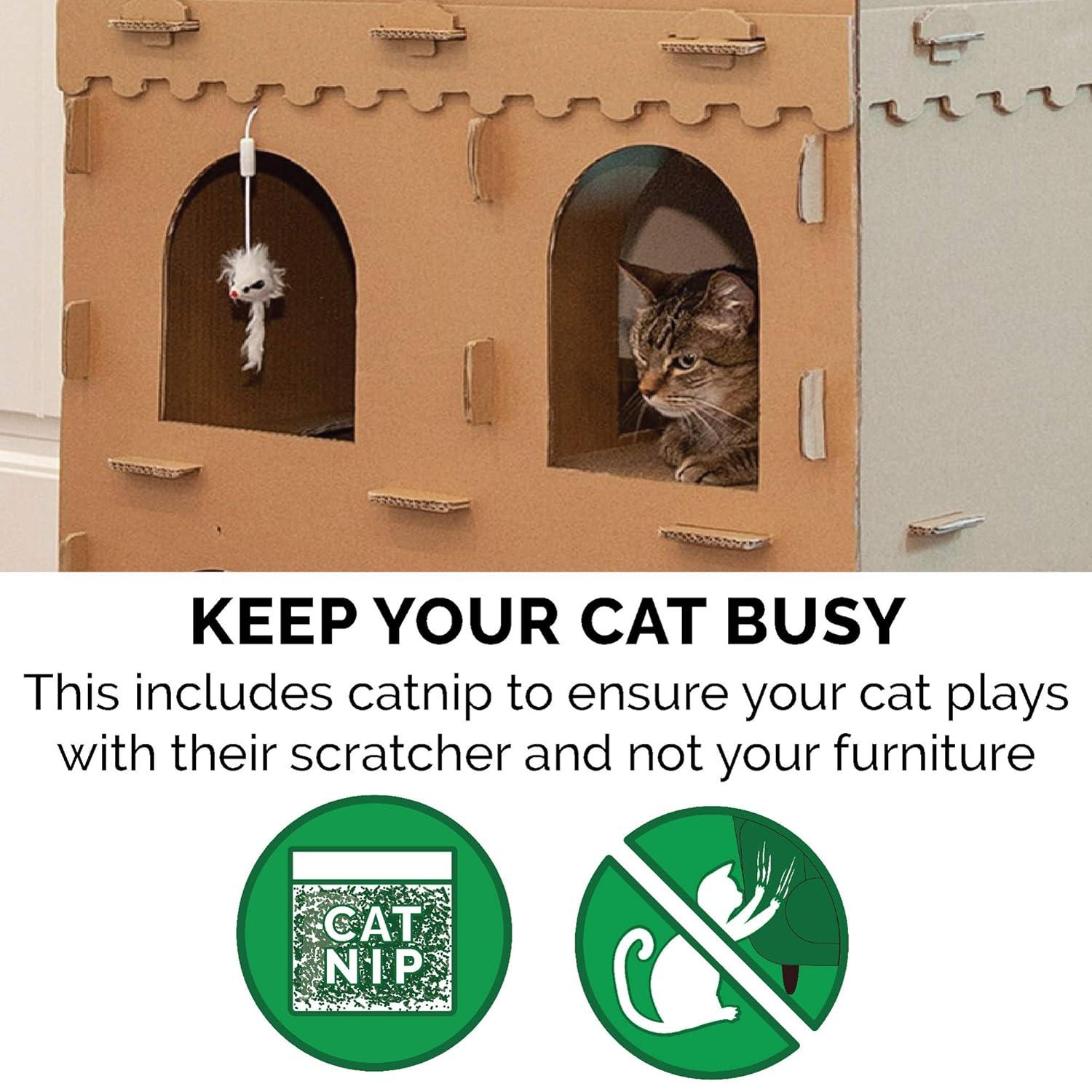 FurHaven Tiger Tough Castle Playground Deluxe Scratcher House