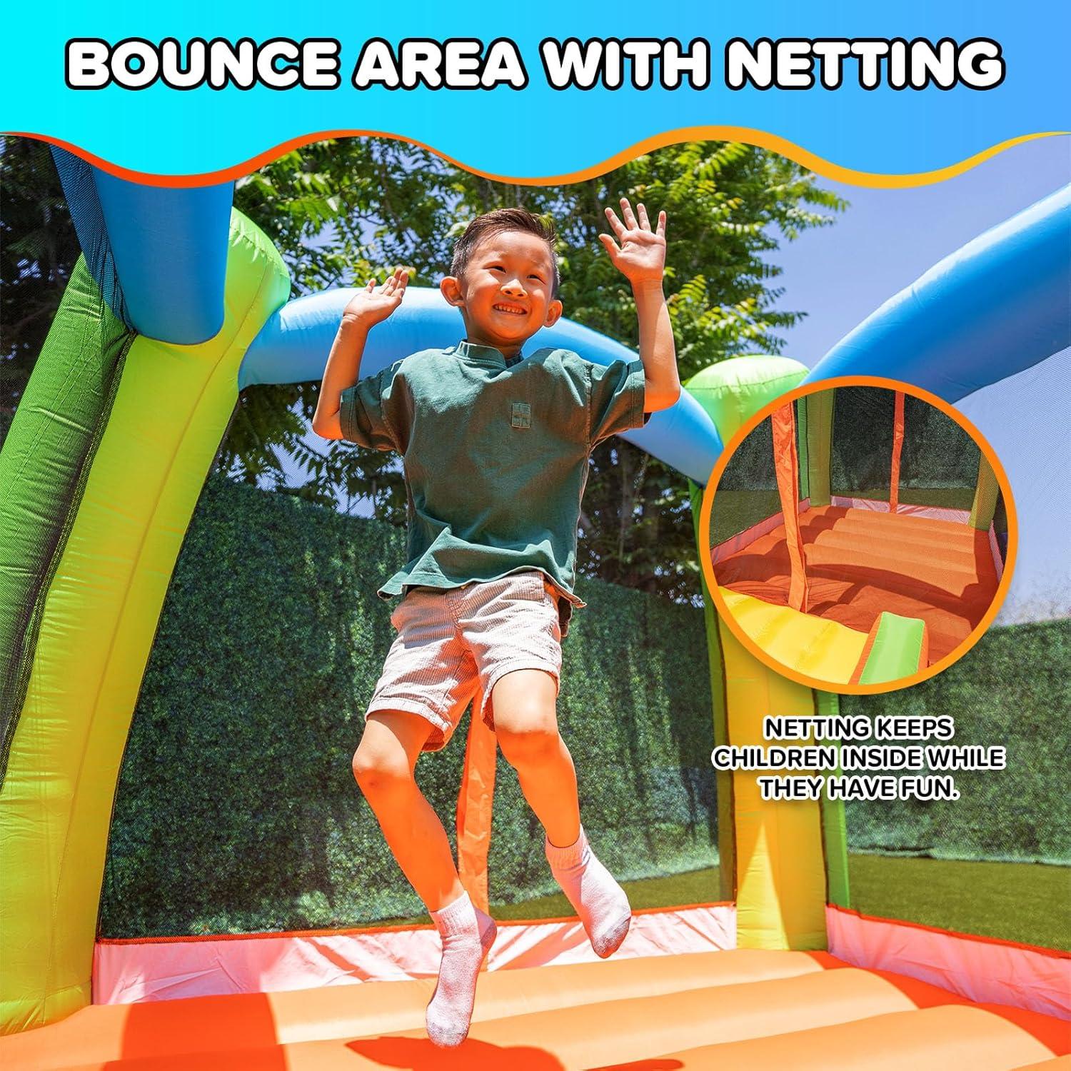 Sportspower My 1st Jump 'n Play, 12 feet Inflatable Bounce House with Lifetime Warranty on Blower, Great for Kids Aged 3-8