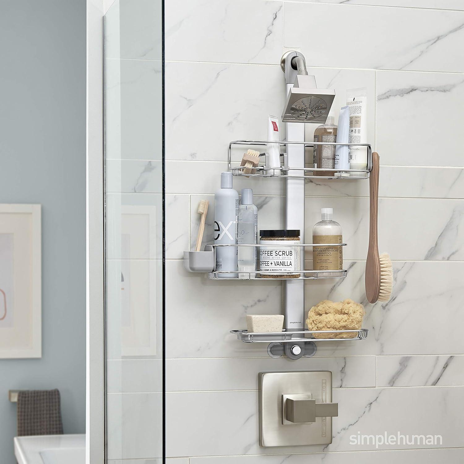 Simplehuman Adjustable Shower Caddy, Stainless Steel and Anodized Aluminum