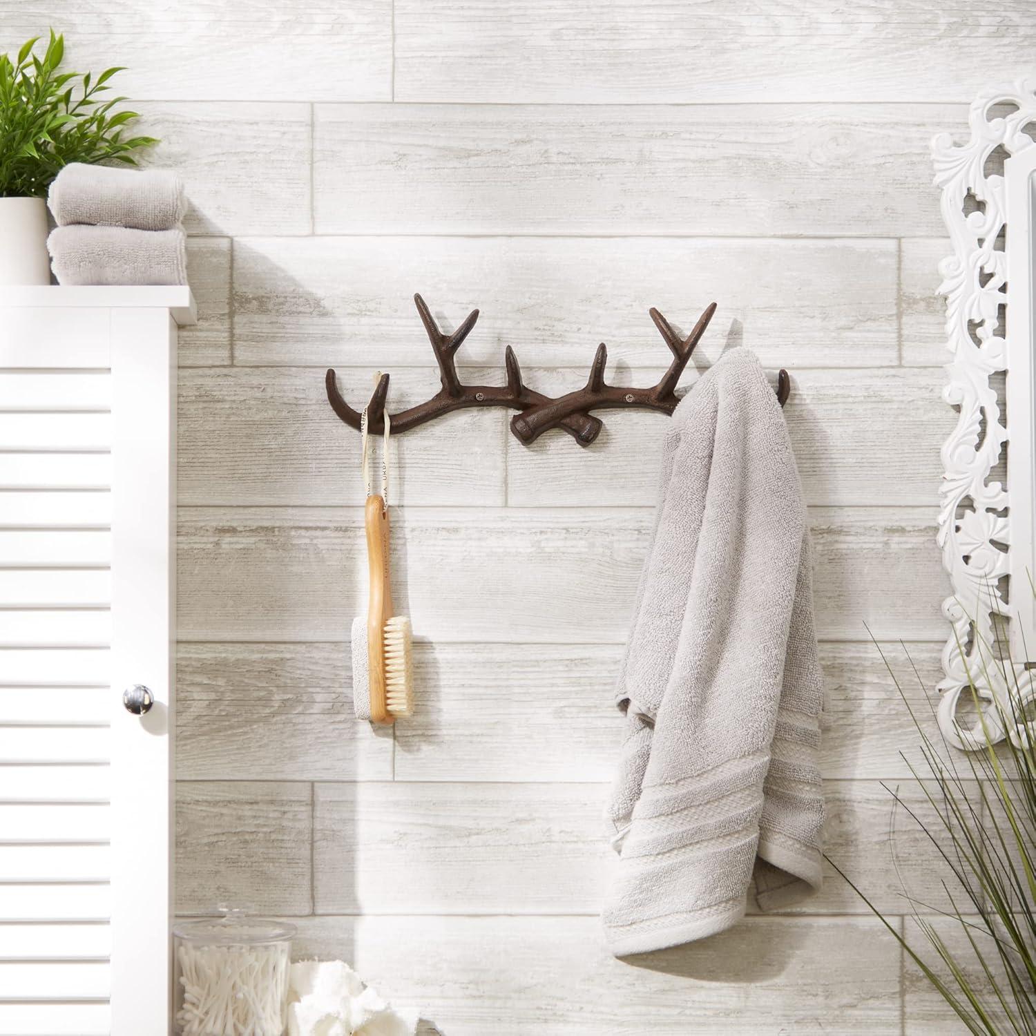 Cast Iron Antler Wall Hook, Brown