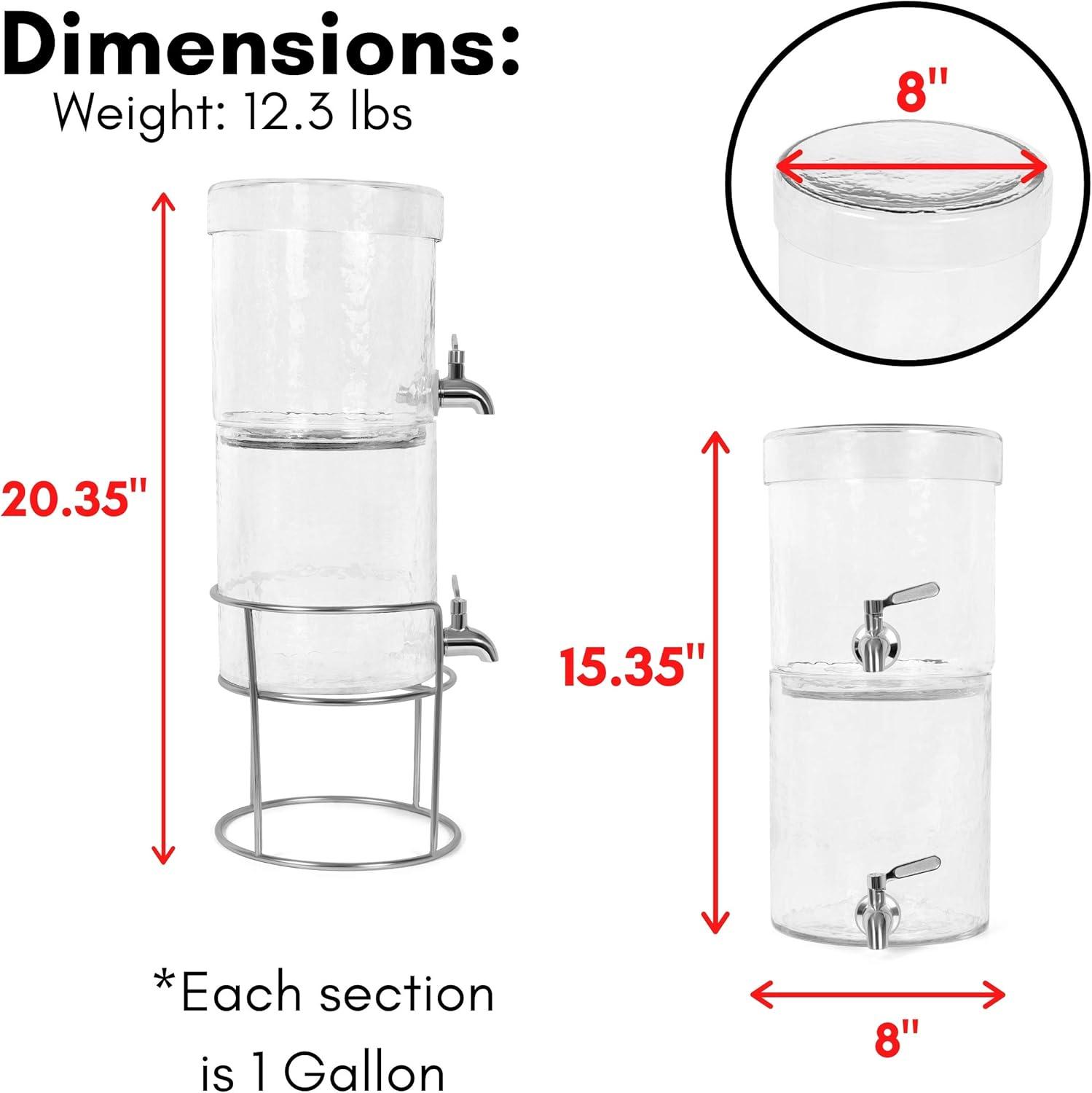 BirdRock Home 2 Gallon Stacking Beverage Dispenser with Stand and Lid - Stainless Steel