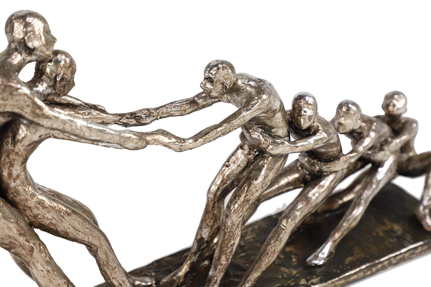 13" x 8" Silver Polystone People Sculpture, by DecMode