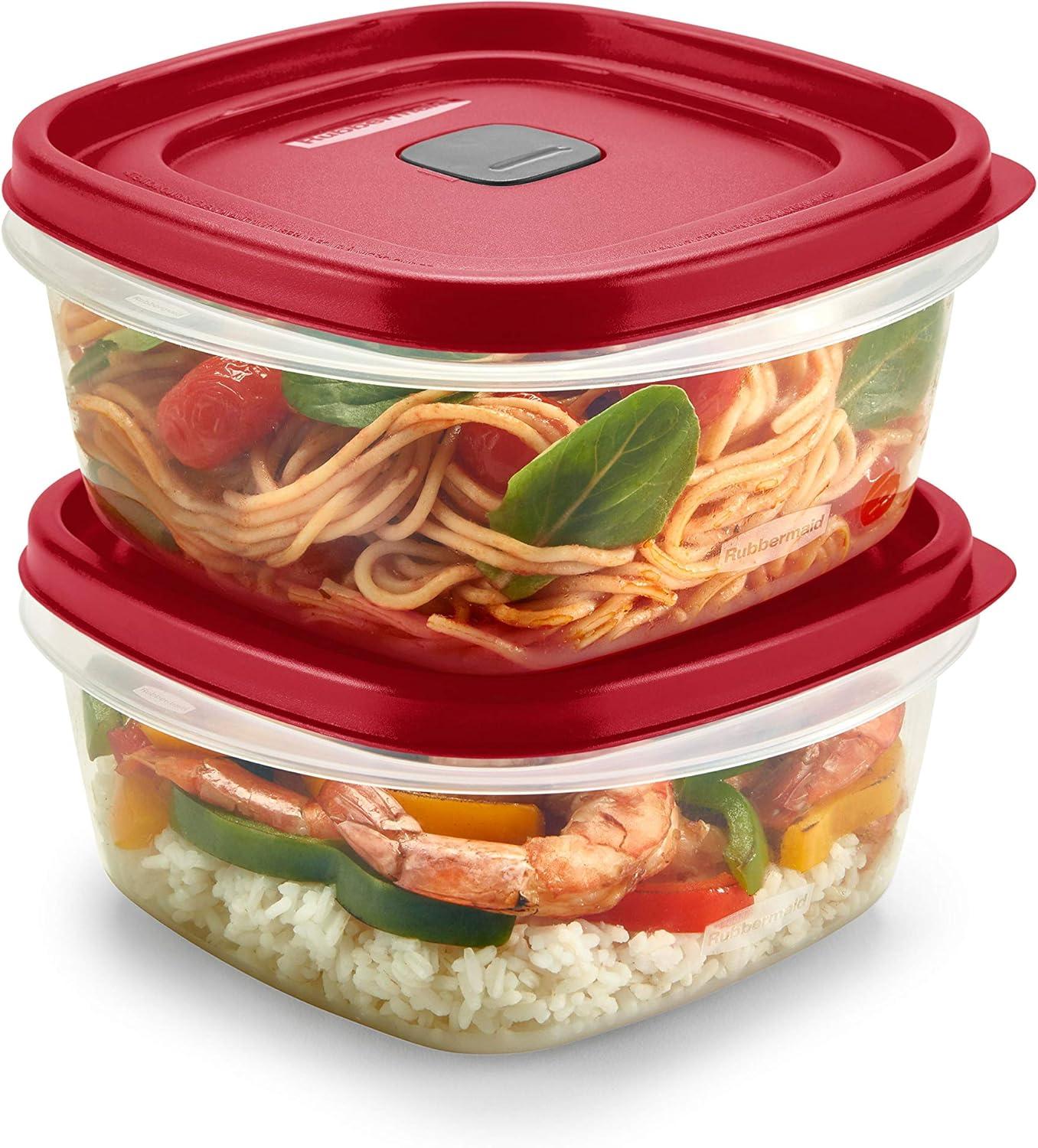 Rubbermaid Easy Find Lids 5-Cup Food Storage and Organization Containers and Lids, 2-Pack, Racer Red,