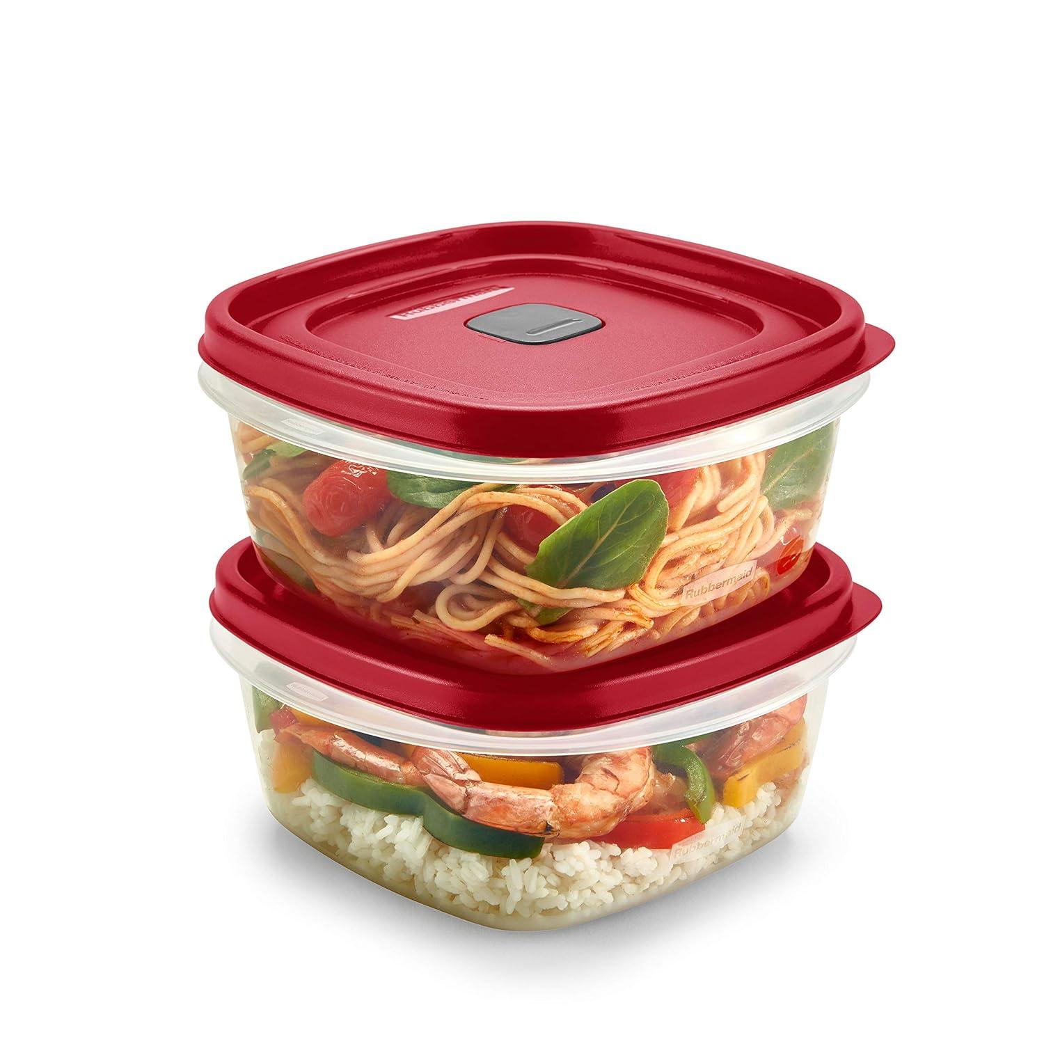 Rubbermaid Easy Find Lids 5-Cup Food Storage Containers With Red Vented Lids (Pack of 2 containers)