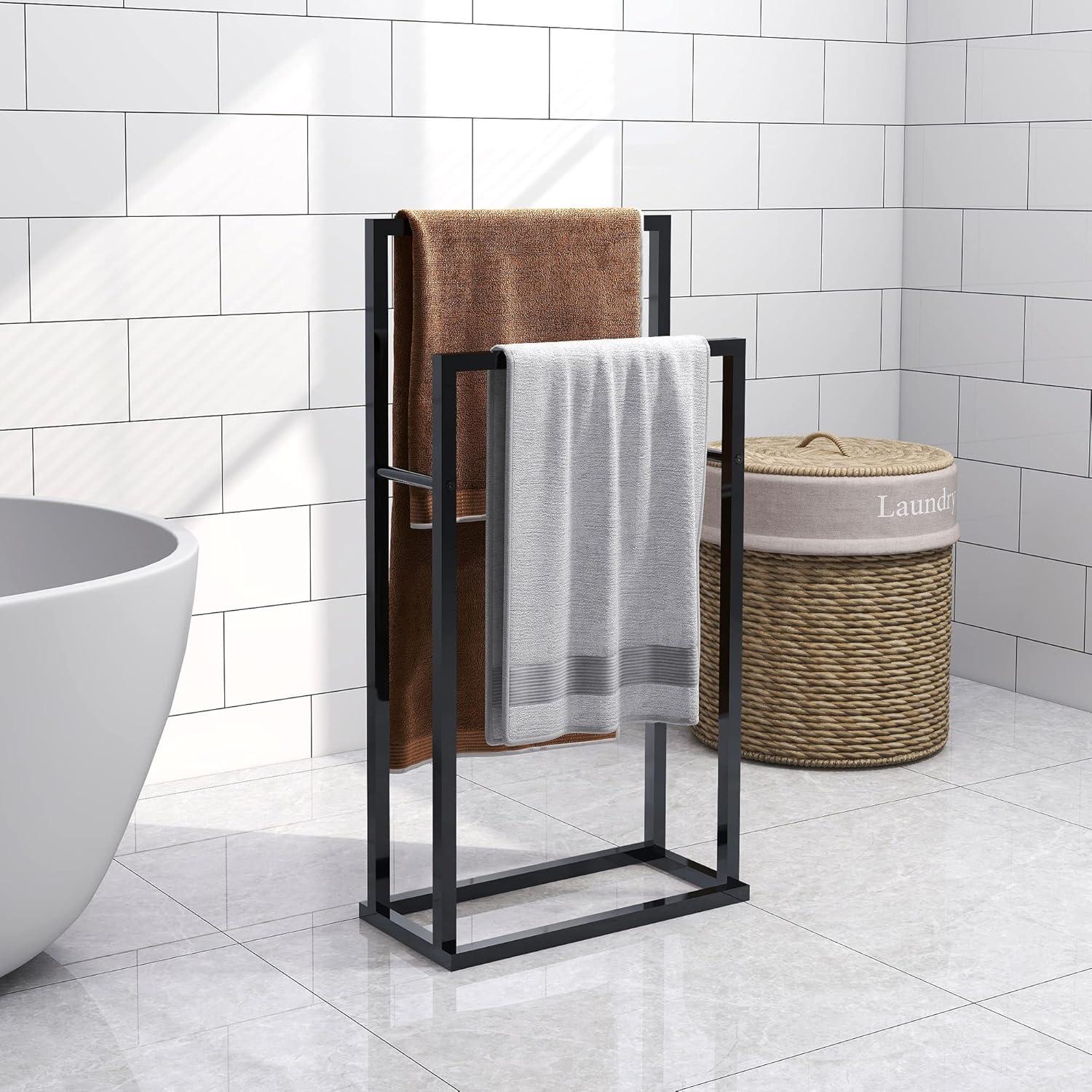 Freestanding 3-tier metal towel rack