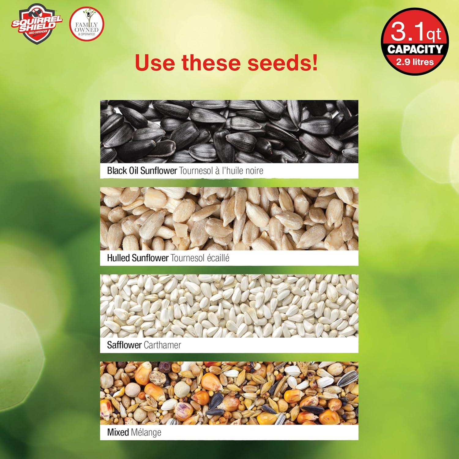 Nature's Way Bird Products 3.1qt Squirrel Shield Metal Feeder 17.25"