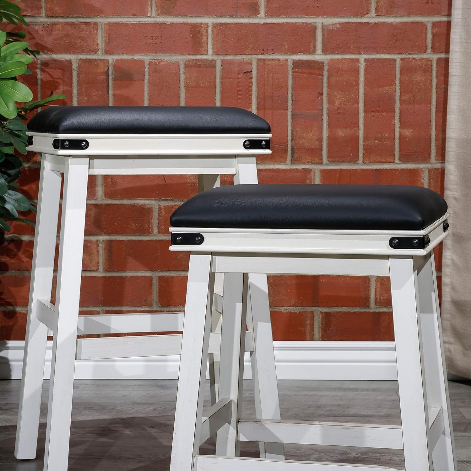 DTY Indoor Living Cortez Counter Stool 24" White/Black Seat