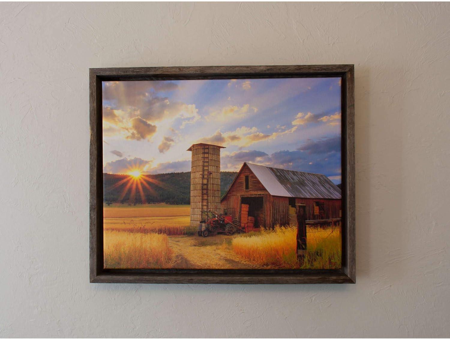 BarnwoodUSA | Rustic Barnwood Canvas Frame | For Oil Paintings & Wall Art | Natural Weathered Gray | 16" x 20"