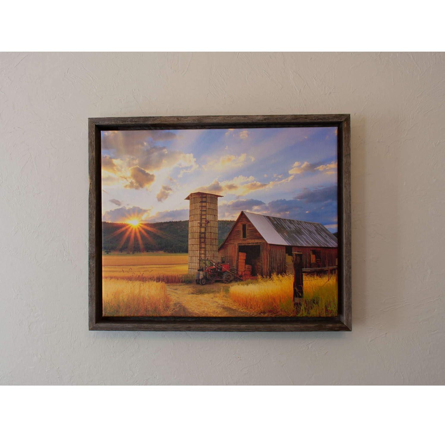 BarnwoodUSA | Rustic Barnwood Canvas Frame | For Oil Paintings & Wall Art | Natural Weathered Gray | 16" x 20"