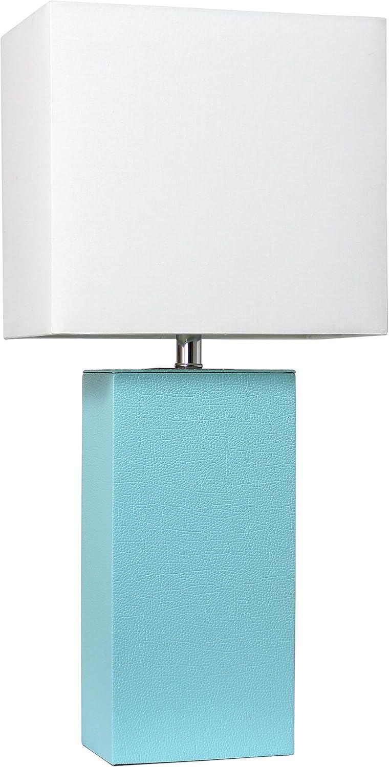 21" Monaco Avenue Modern Leather Table Lamp - Elegant Designs