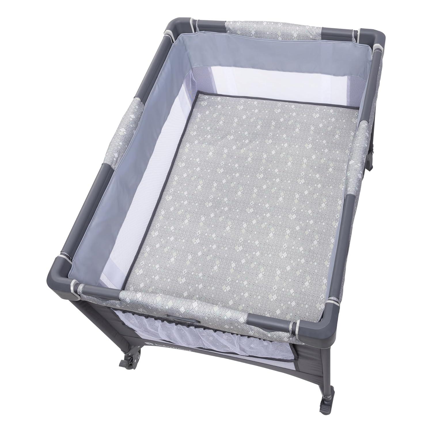 Baby Trend Nursery Den Playard with Snooze Pod and Flip Over Changer - Diamond Sage