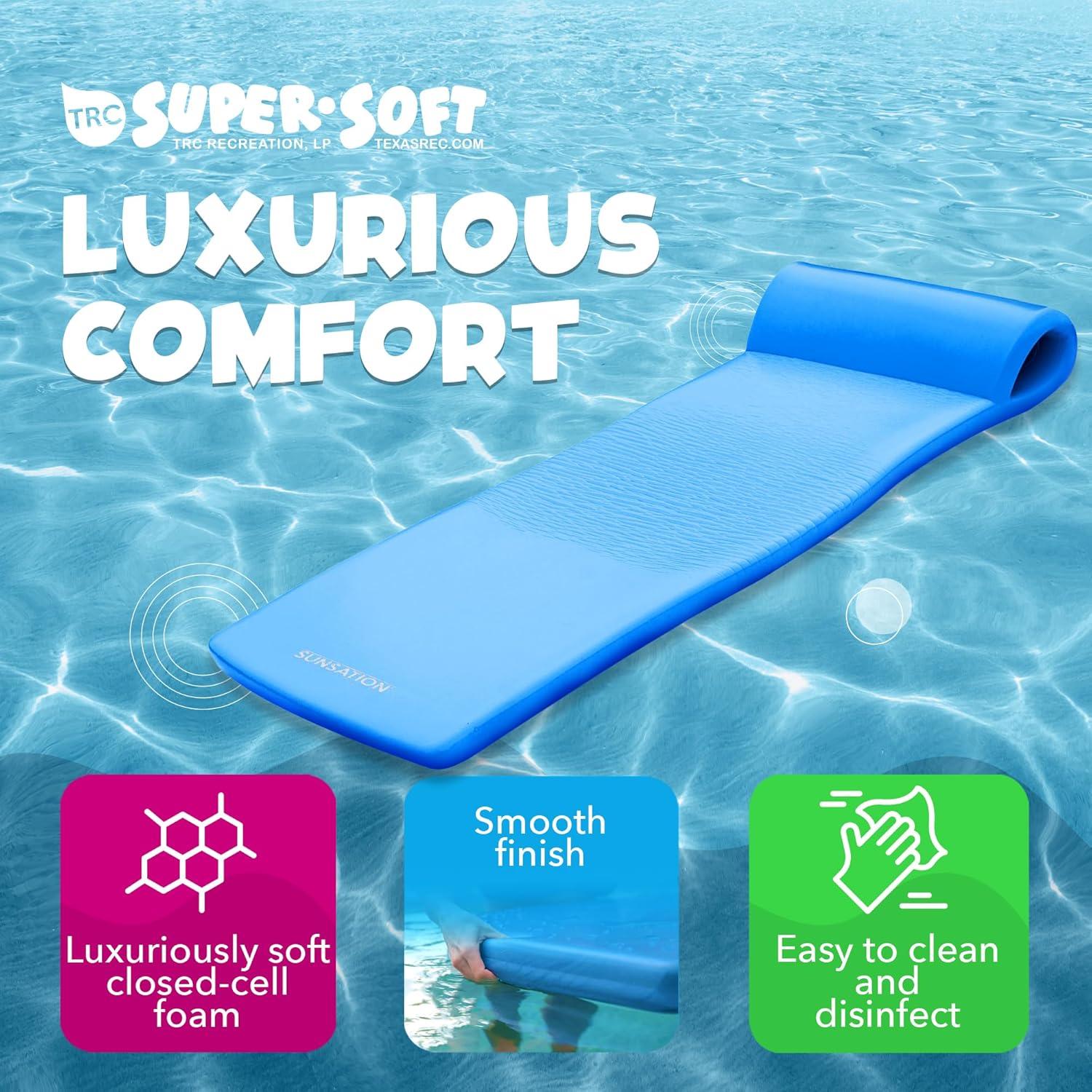 TRC Recreation Sunsation 1.75" Thick Foam Lounger Raft Pool Float