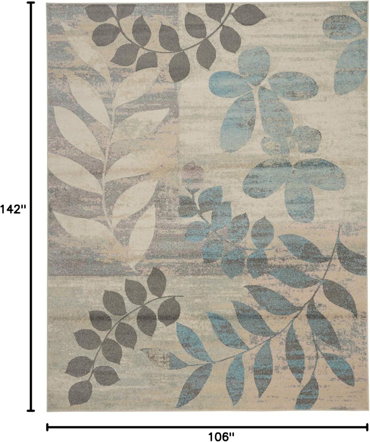 Nourison Tranquil Distressed Farmhouse Botanical Area Rug