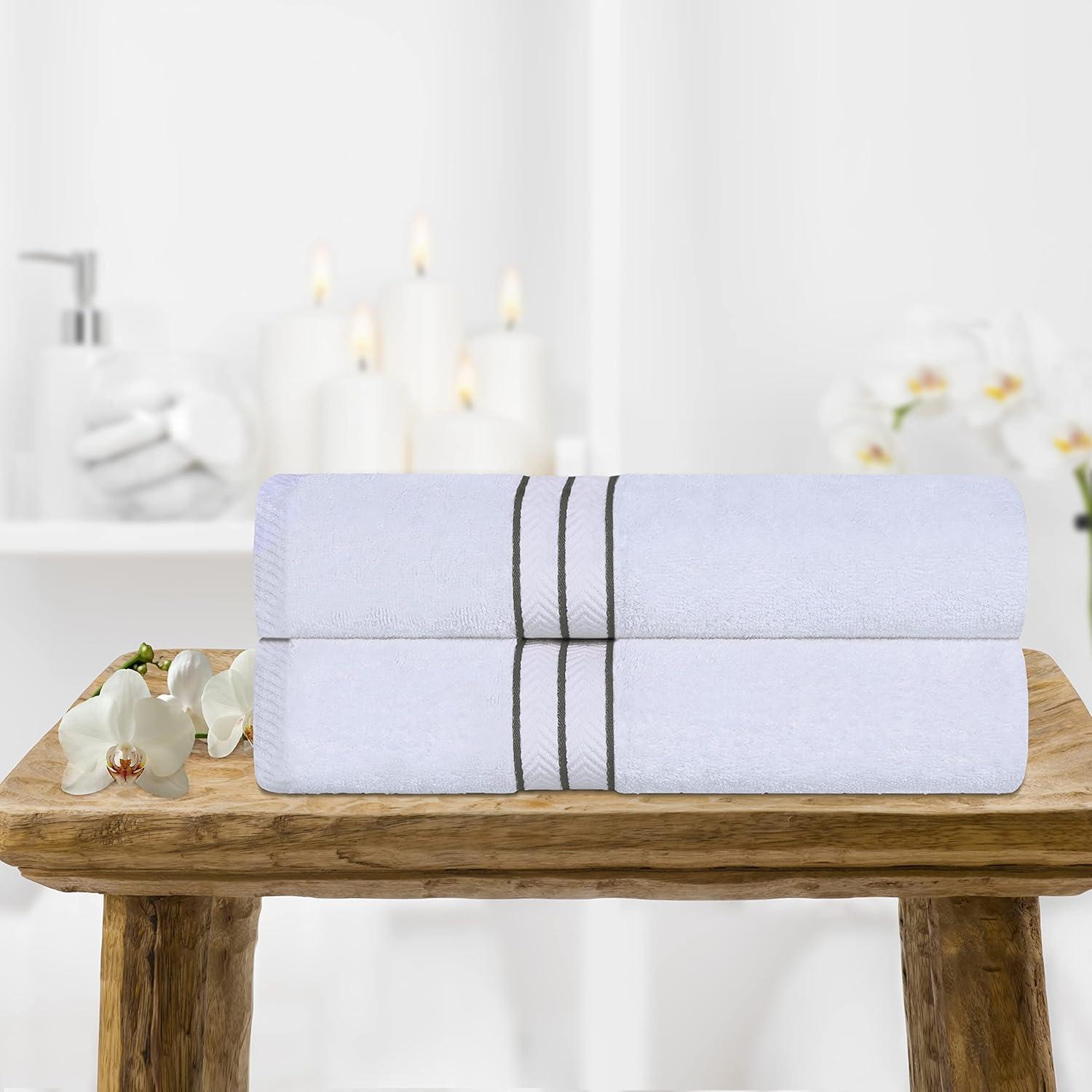 Superior 100% Turkish Cotton Plush 2-Piece Solid Highly Absorbent Towel Set, Chocolate