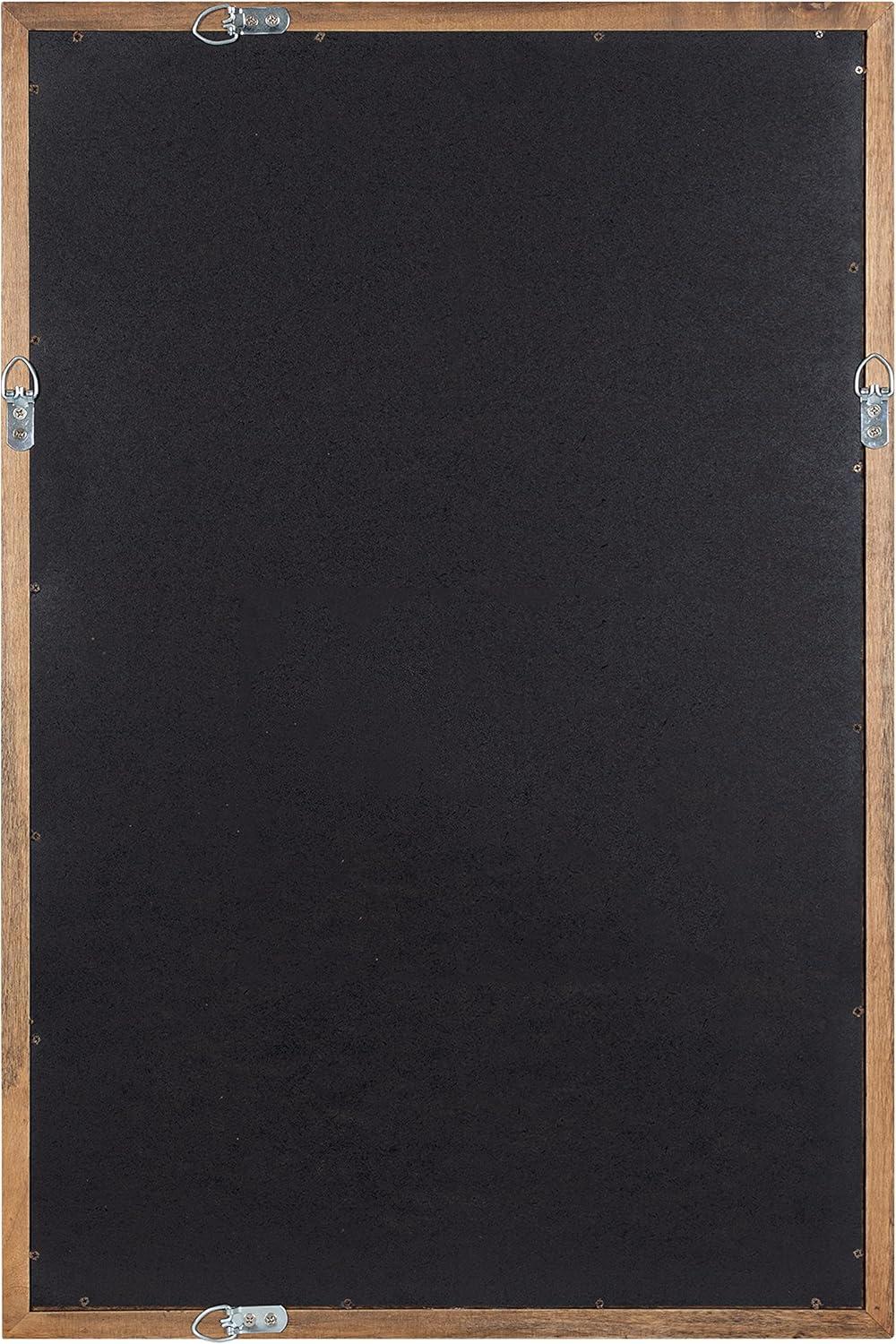 18" x 24" Hogan Wood Framed Decorative Wall Mirror Walnut Brown - Kate & Laurel: Rustic Rectangular, No Assembly Required