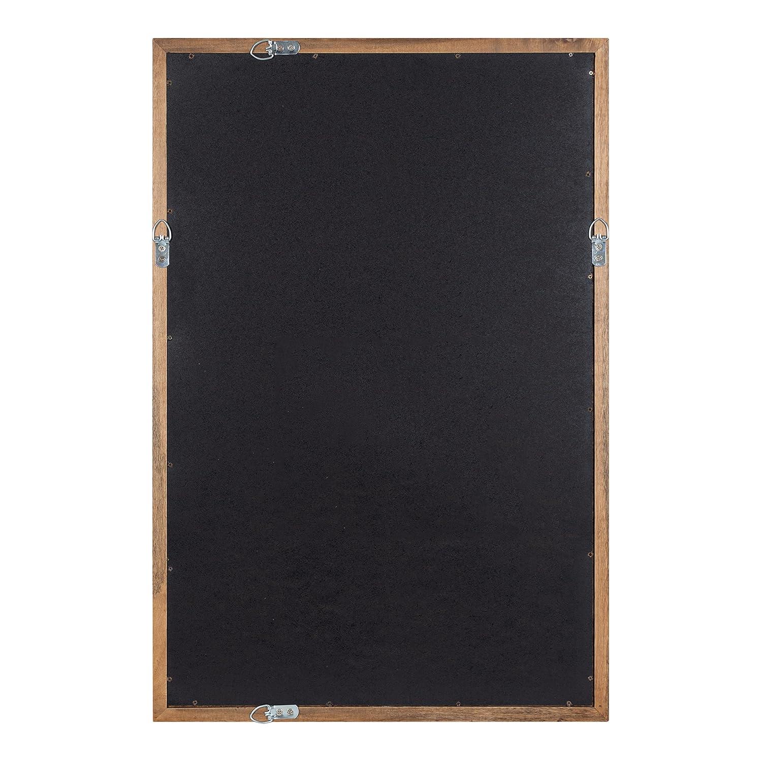 18" x 24" Hogan Wood Framed Decorative Wall Mirror Walnut Brown - Kate & Laurel: Rustic Rectangular, No Assembly Required