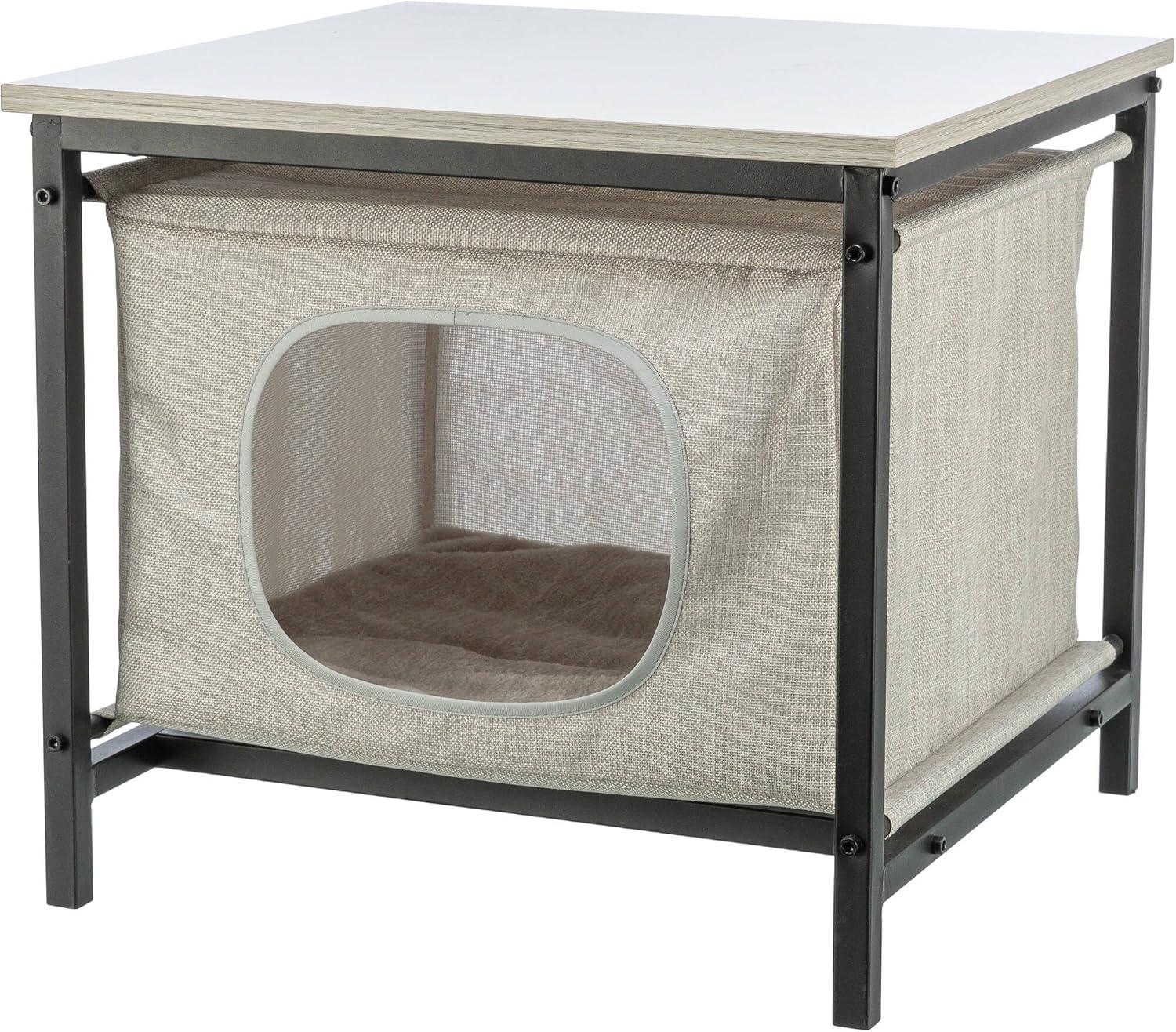 TRIXIE Emmie Indoor Cat Condo, Cat Bed Side Table & Nightstand, Cat Hideaway Cave with Cozy Cushion