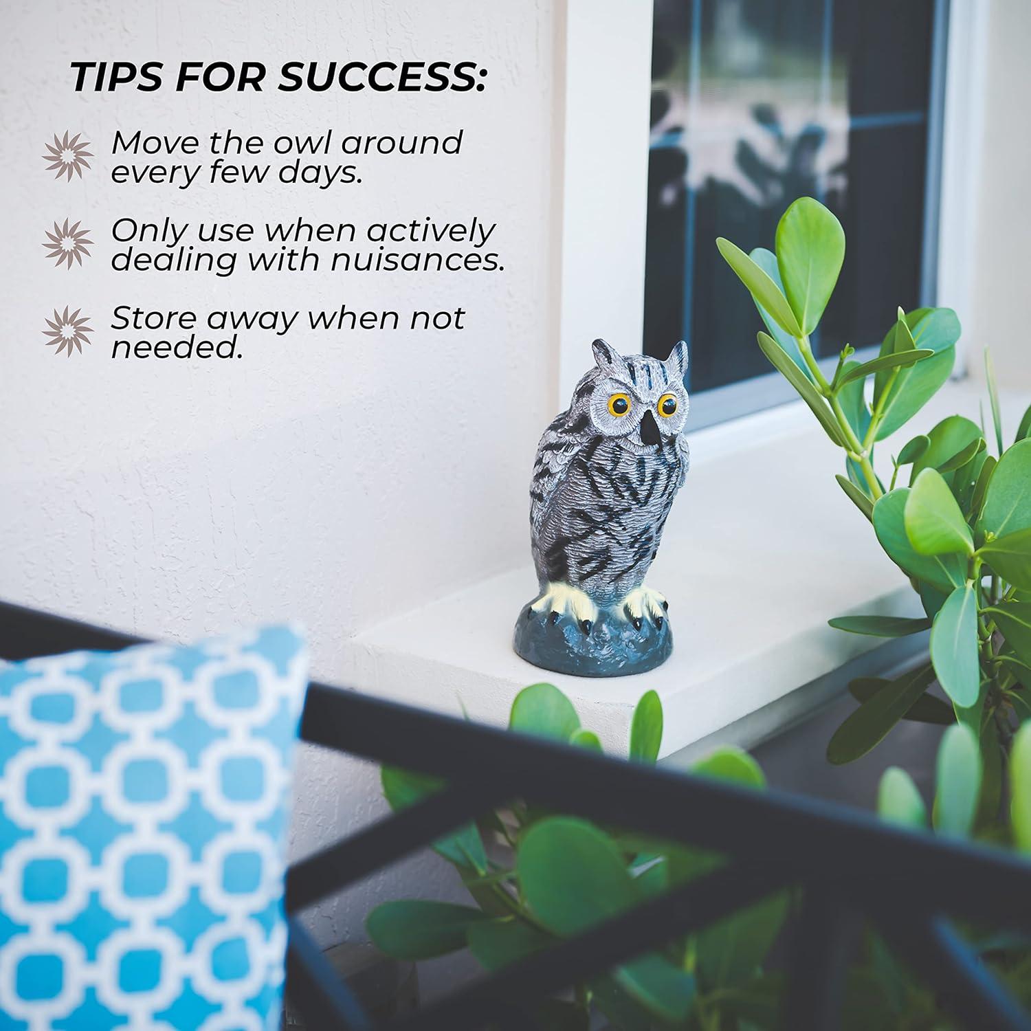 2Pack Fake Owl Decoy to Keep Birds Away Garden Decoration Bird Scare Devices for Garden Outdoor Yard