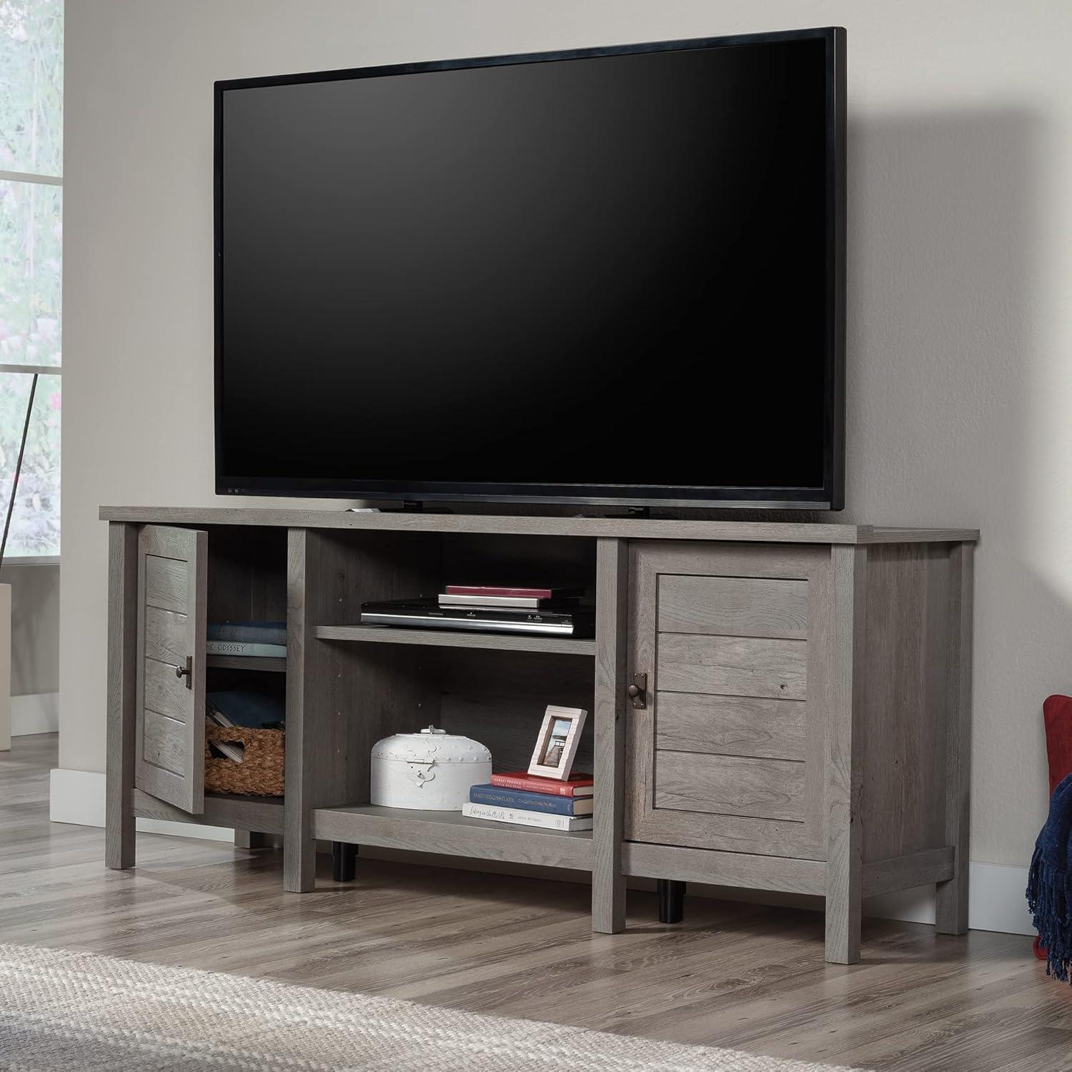 Mystic Oak 60" Farmhouse TV Stand with Cabinets