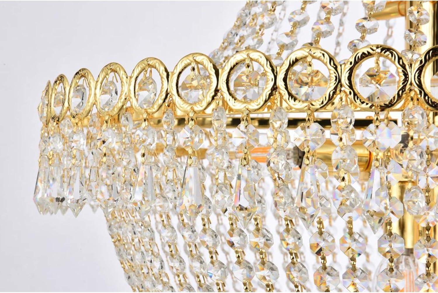 1900 Century Collection Chandelier D:24in H:30in Lt:12 Gold Finish (Royal Cut Crystals)