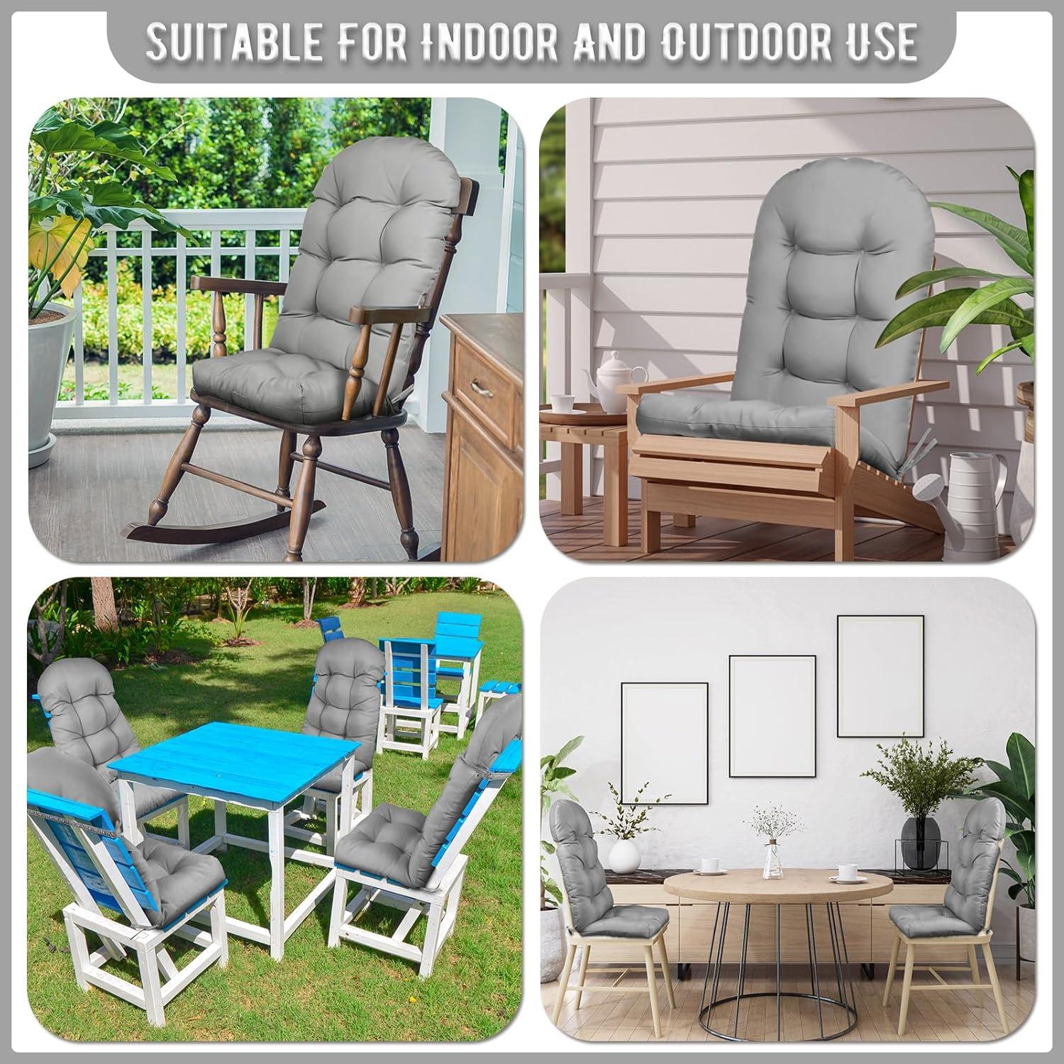 Crestlive Products Adirondack Style Patio Outdoor Chair Cushion for Adirondack Chair or Lounge Rocking Chair - See picture 2-Piece Set, Navy Blue