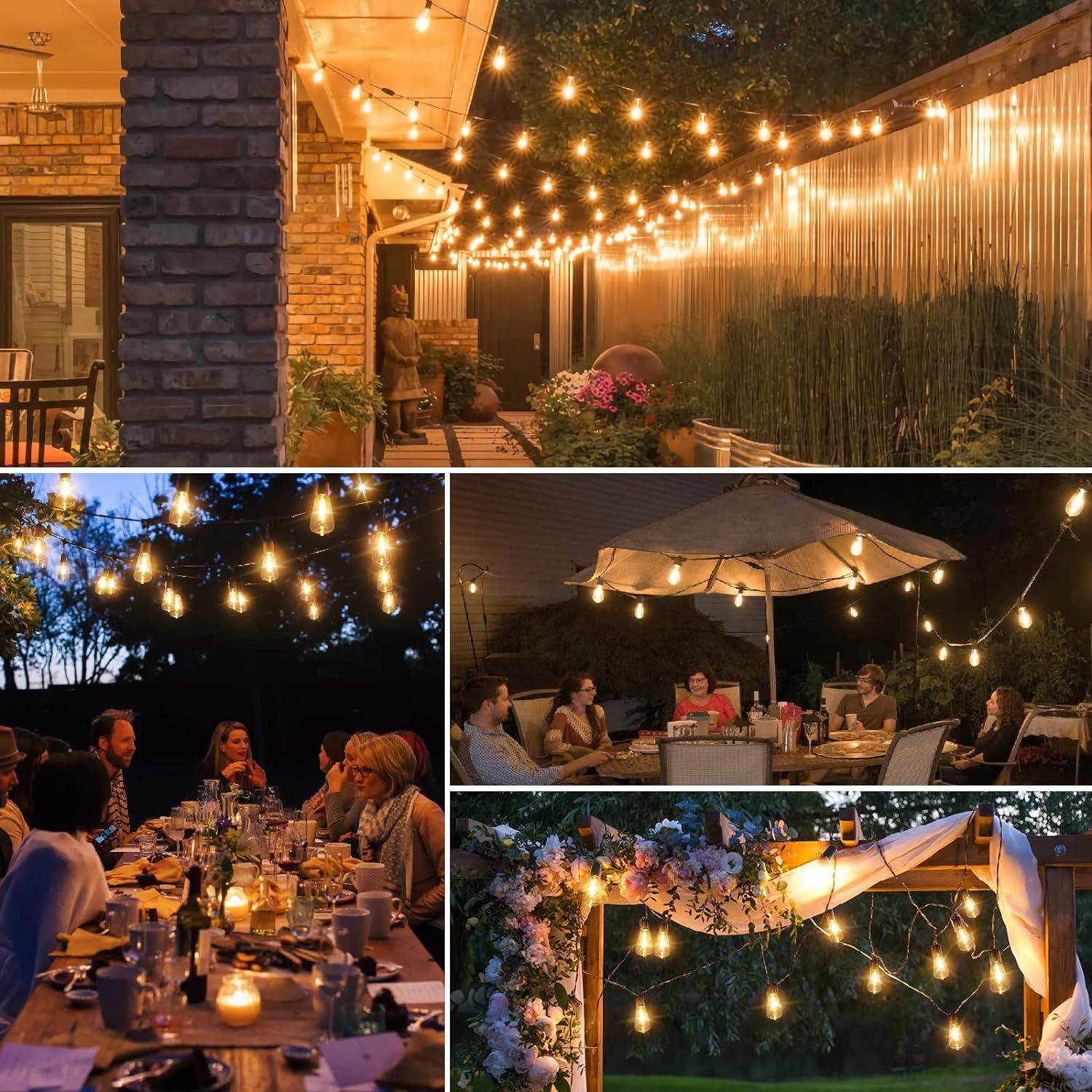 Arlmont & Co. Arlmont & Co. LED Outdoor String Lights 100FT Patio Lights With 52 Shatterproof ST38 Vintage Edison Bulbs