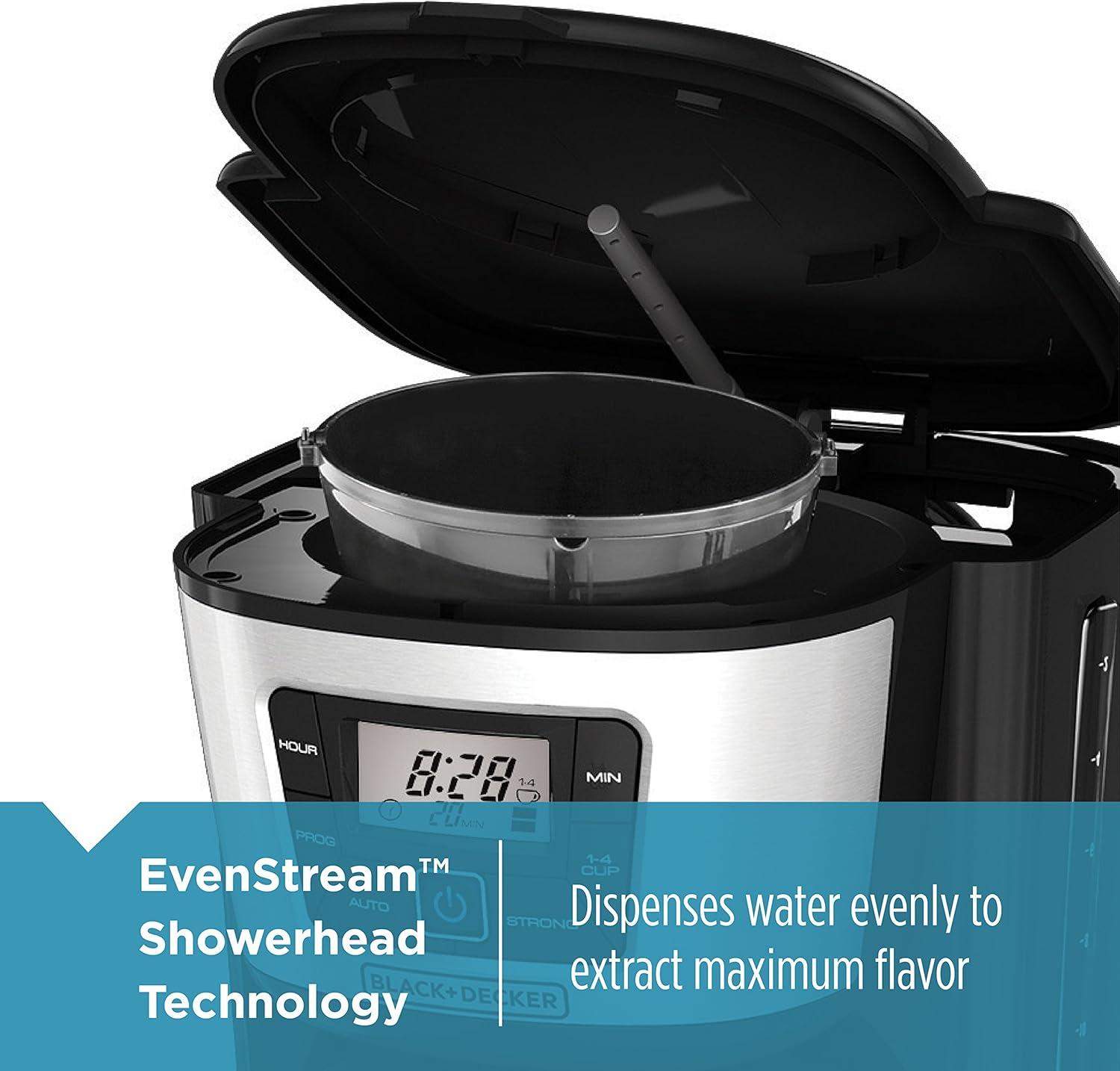 BLACK+DECKER BLACK+DECKER 12-Cup Thermal Coffee Maker, Keep Coffee Hot with Insulated Stainless Steel Carafe, Digital Controls, Easy to Clean. CM2035B-1