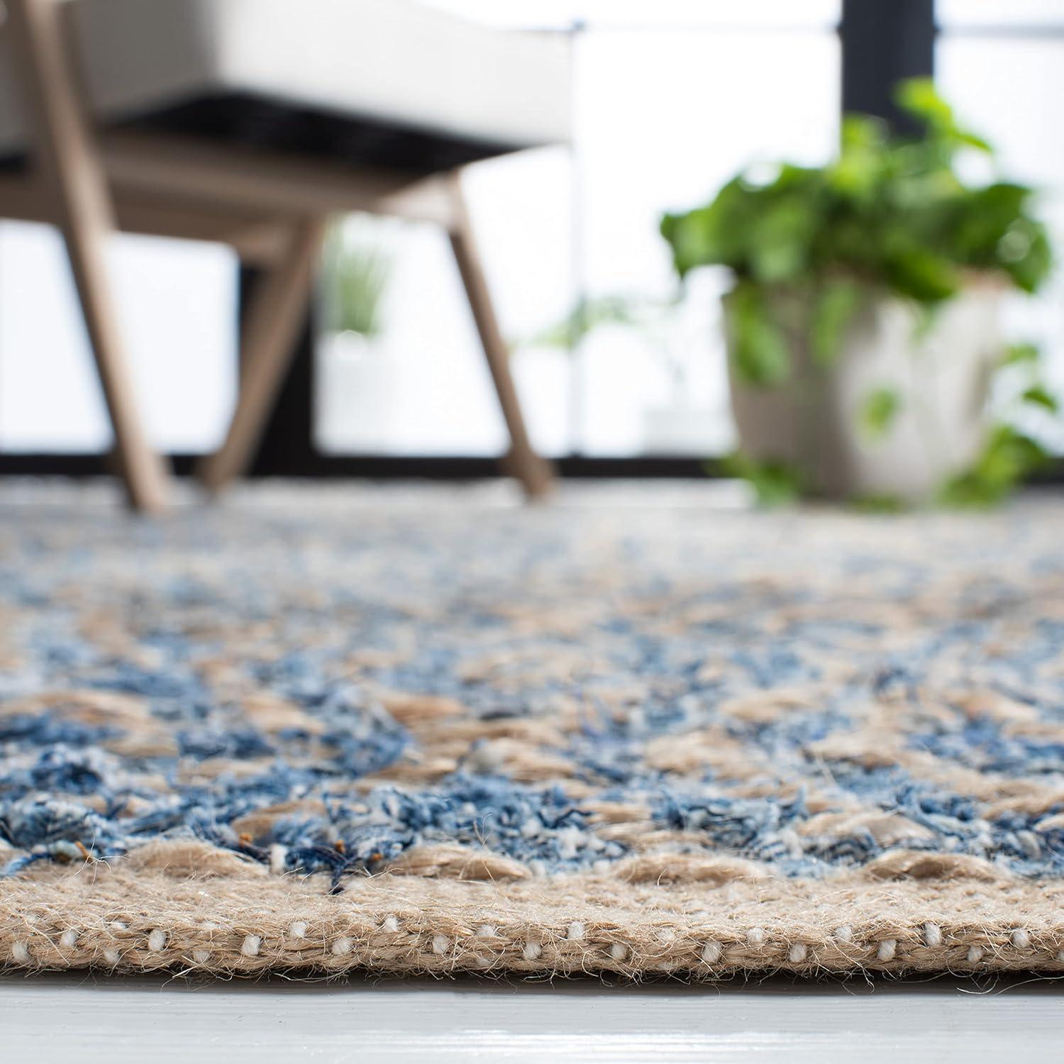 Cape Cod CAP351 Woven Indoor Area Rug - Natural/Blue - 10'x14' - Safavieh