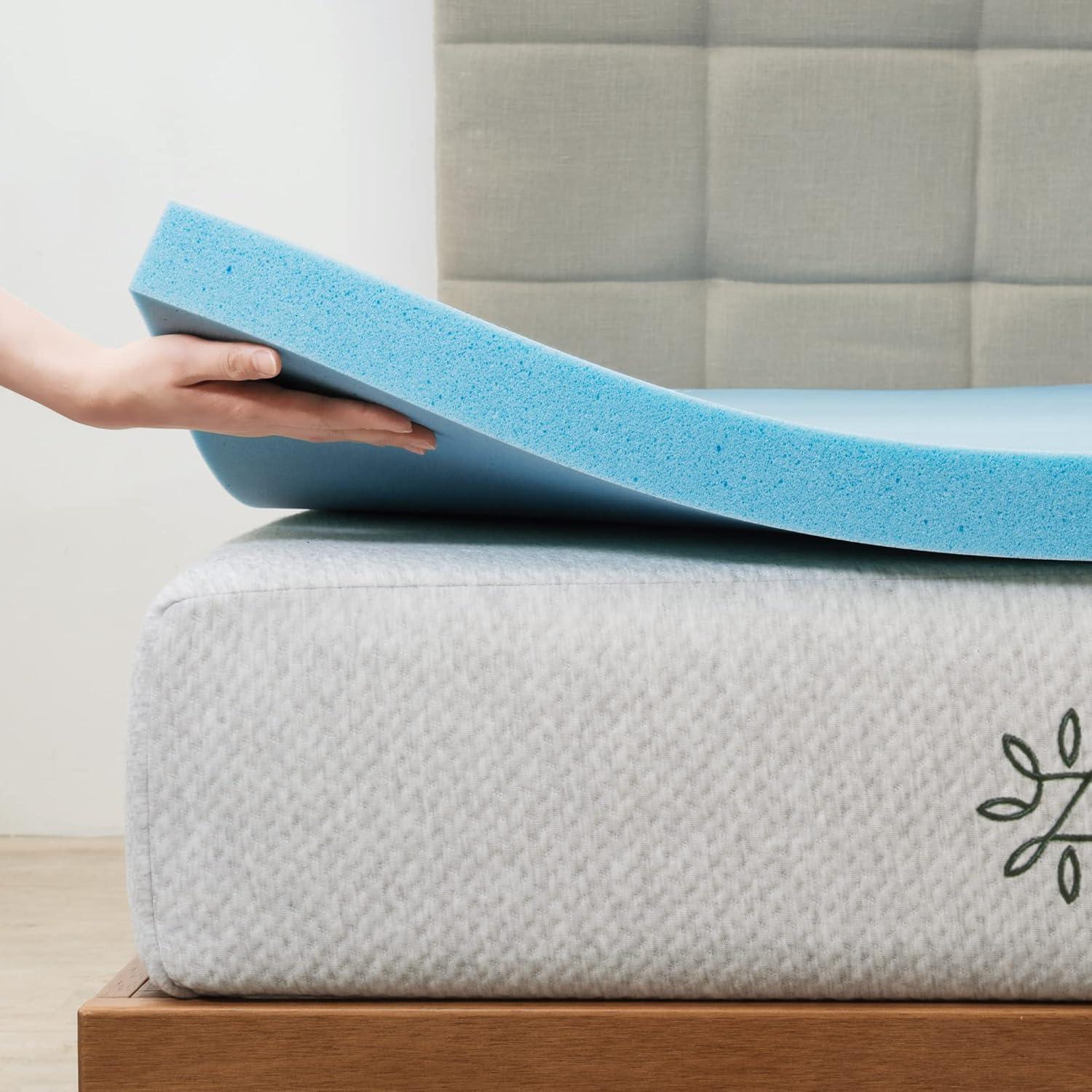 Zinus 2" Green Tea Cooling Gel Memory Foam Mattress Topper, Full