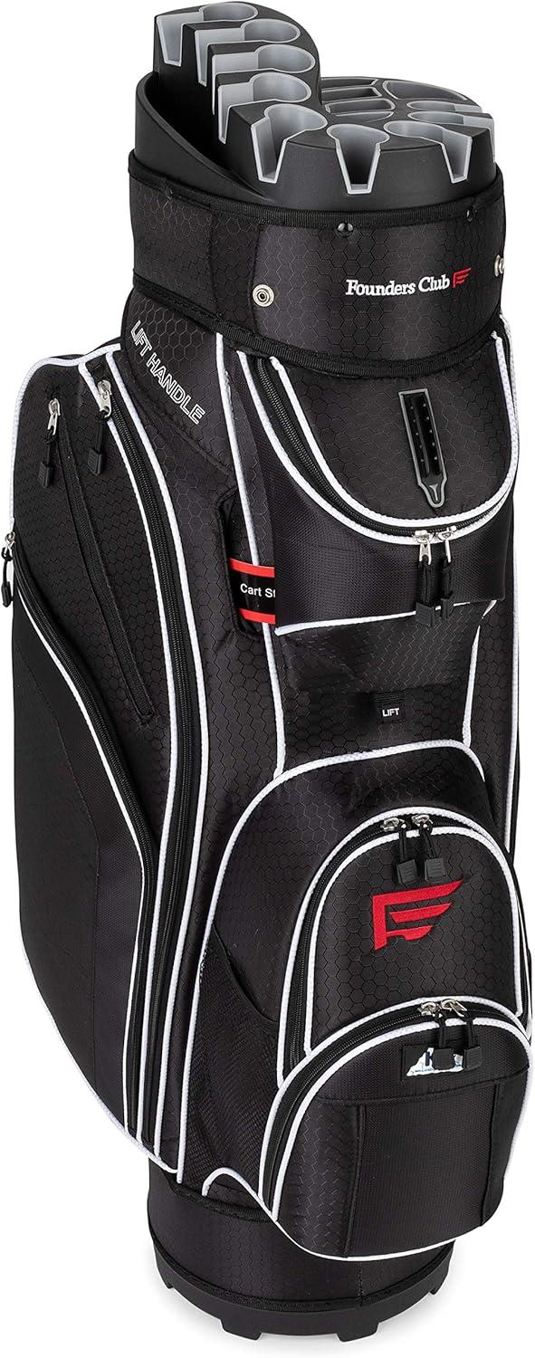 Founders Club Generation 2 Organizer Golf Cart Bag for Men with 14 Way Head Lock Anti Rattle Divider Top