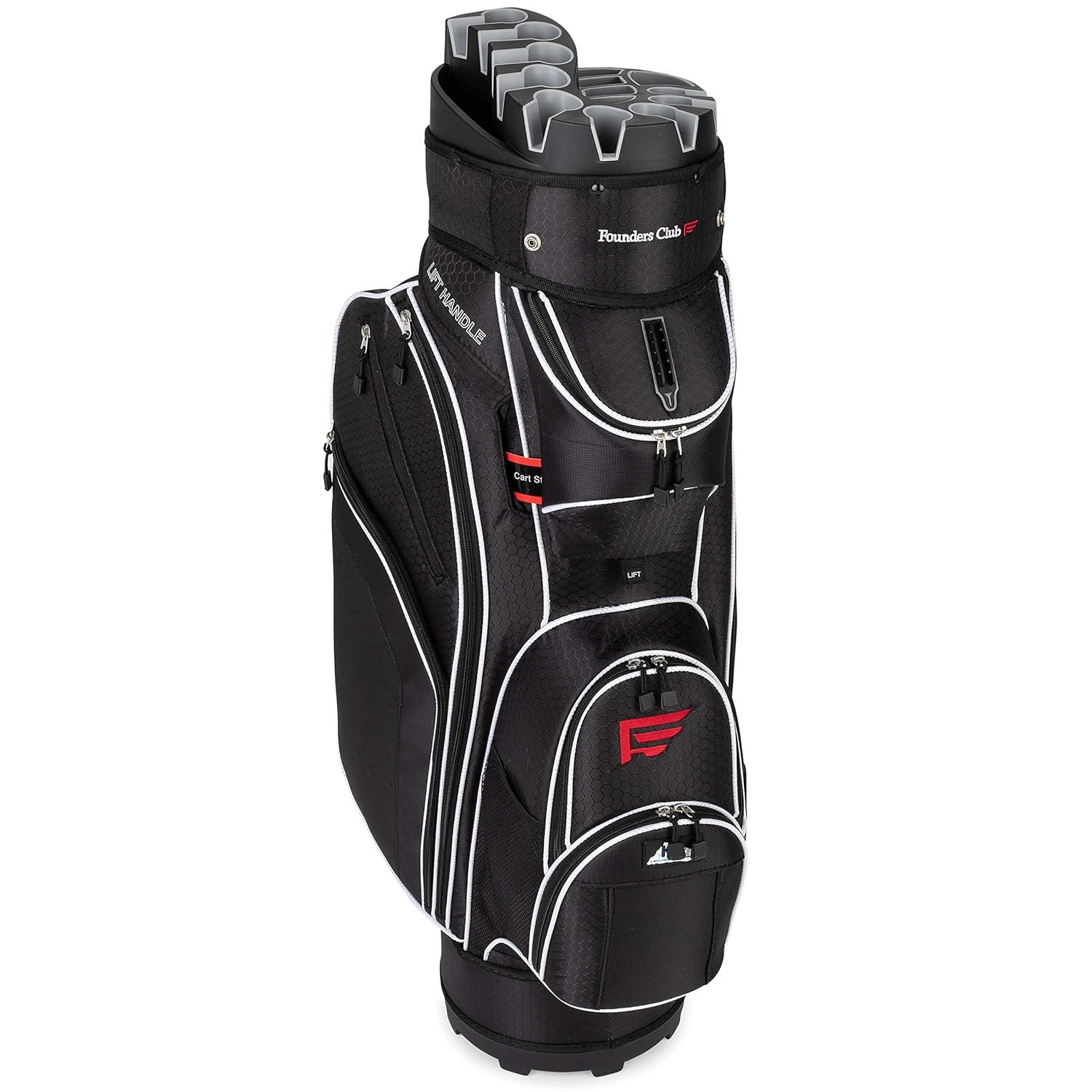 Founders Club Generation 2 Organizer Golf Cart Bag for Men with 14 Way Head Lock Anti Rattle Divider Top
