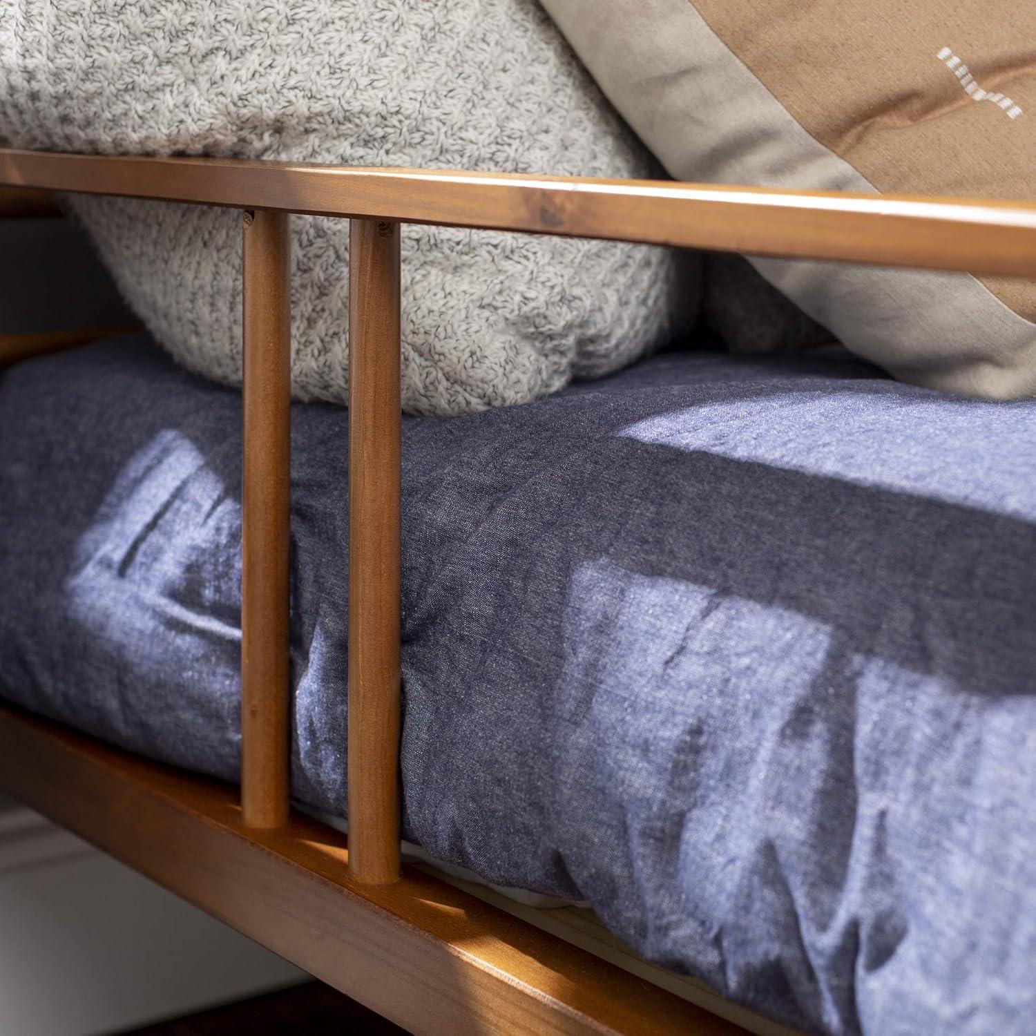 Walker Edison Mid-Century Modern Solid Wood Spindle Daybed - Caramel