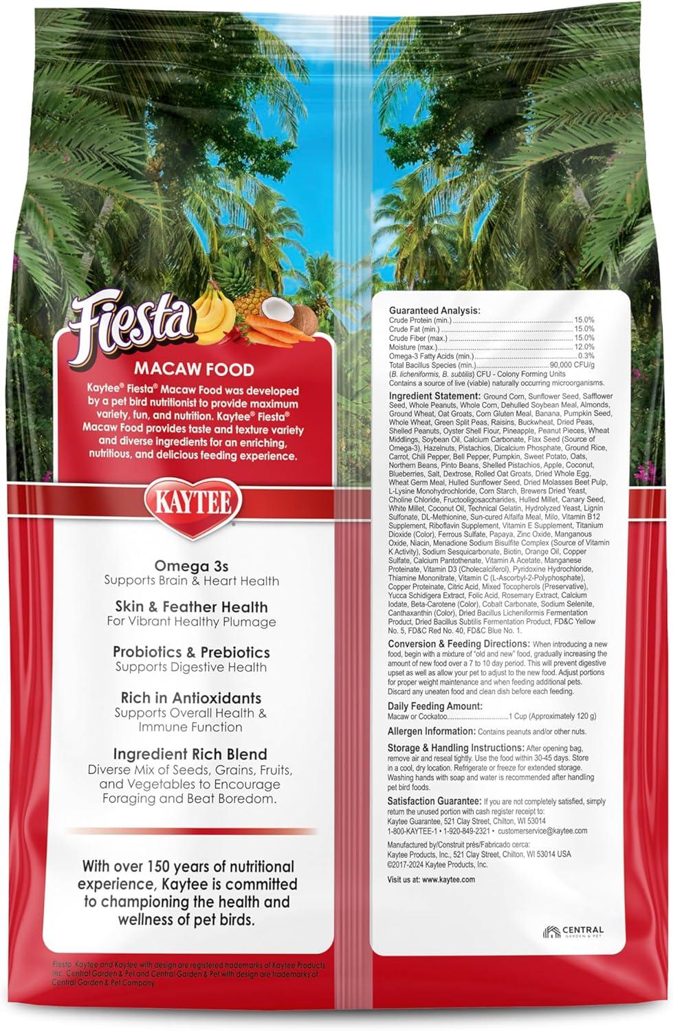 Kaytee Fiesta Macaw Food 4.5 pounds
