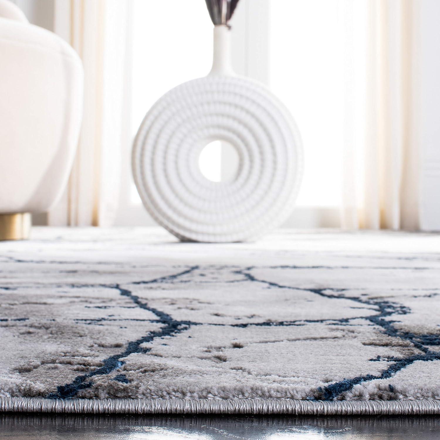 Craft CFT877 Loomed Indoor Runner Rug - Ivory Grey/Blue - 2'3"x8' - Safavieh