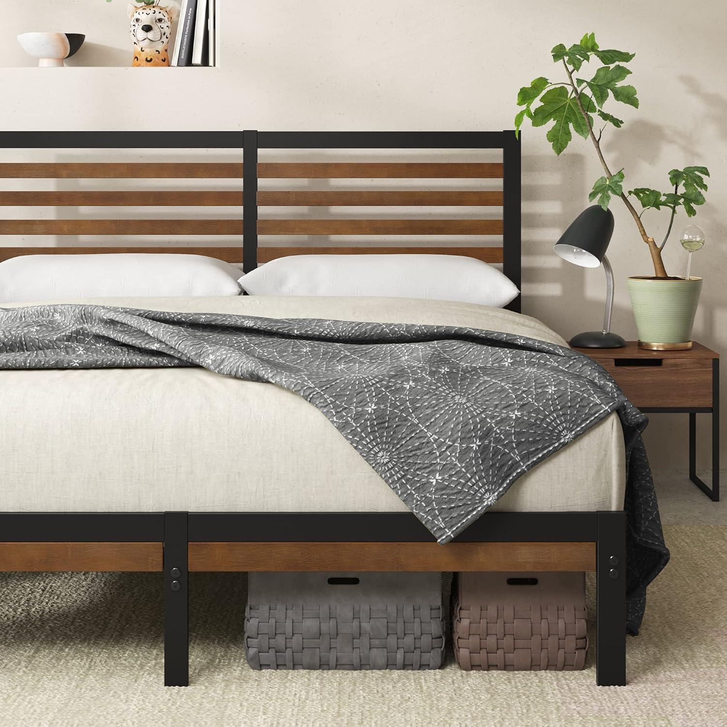 Zinus 35" Kai Bamboo and Metal Platform Bed Frame, Queen