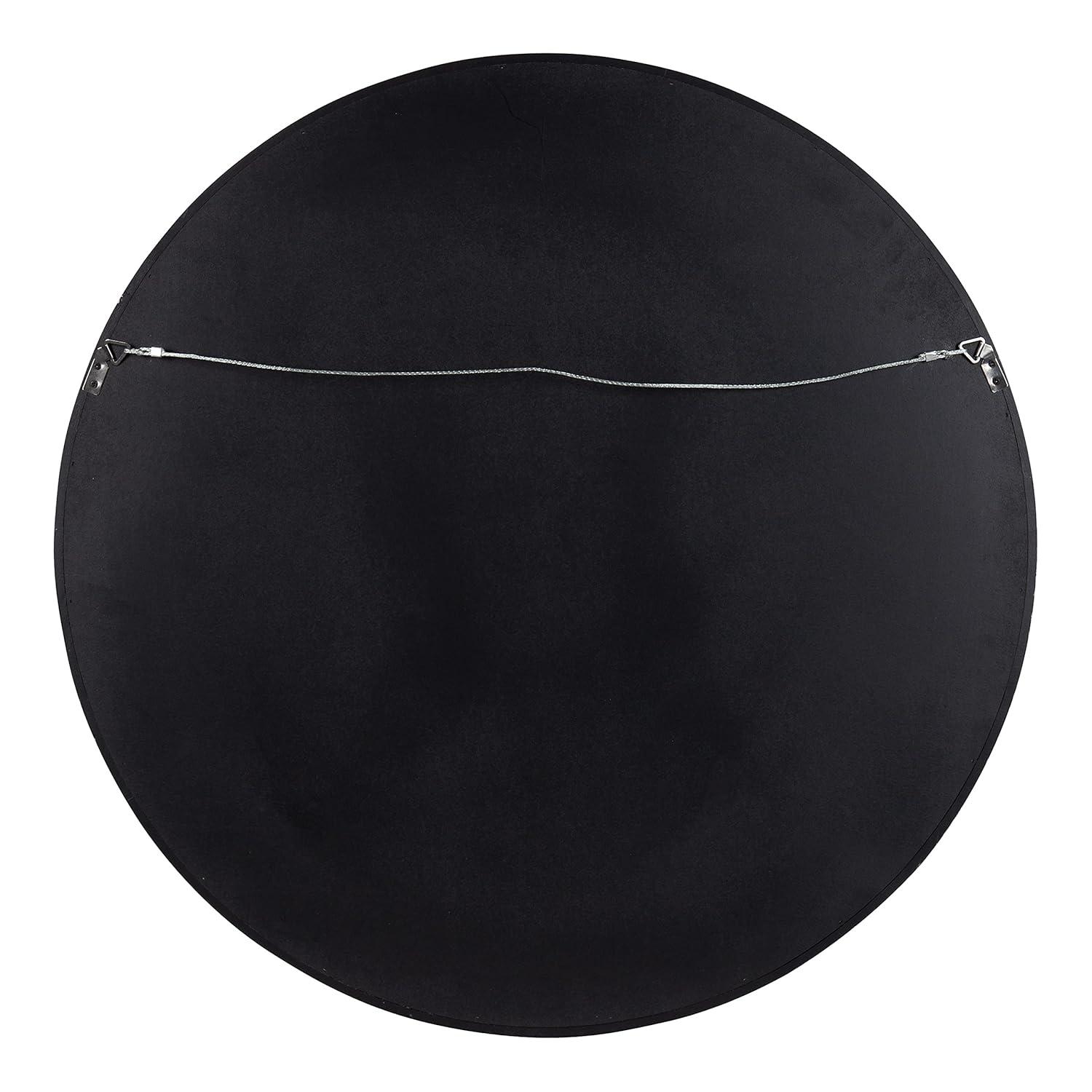 Kate and Laurel Valenti Farmhouse Round Wall Mirror, 28 Inch Diameter, Gray, Decorative Circle Mirror