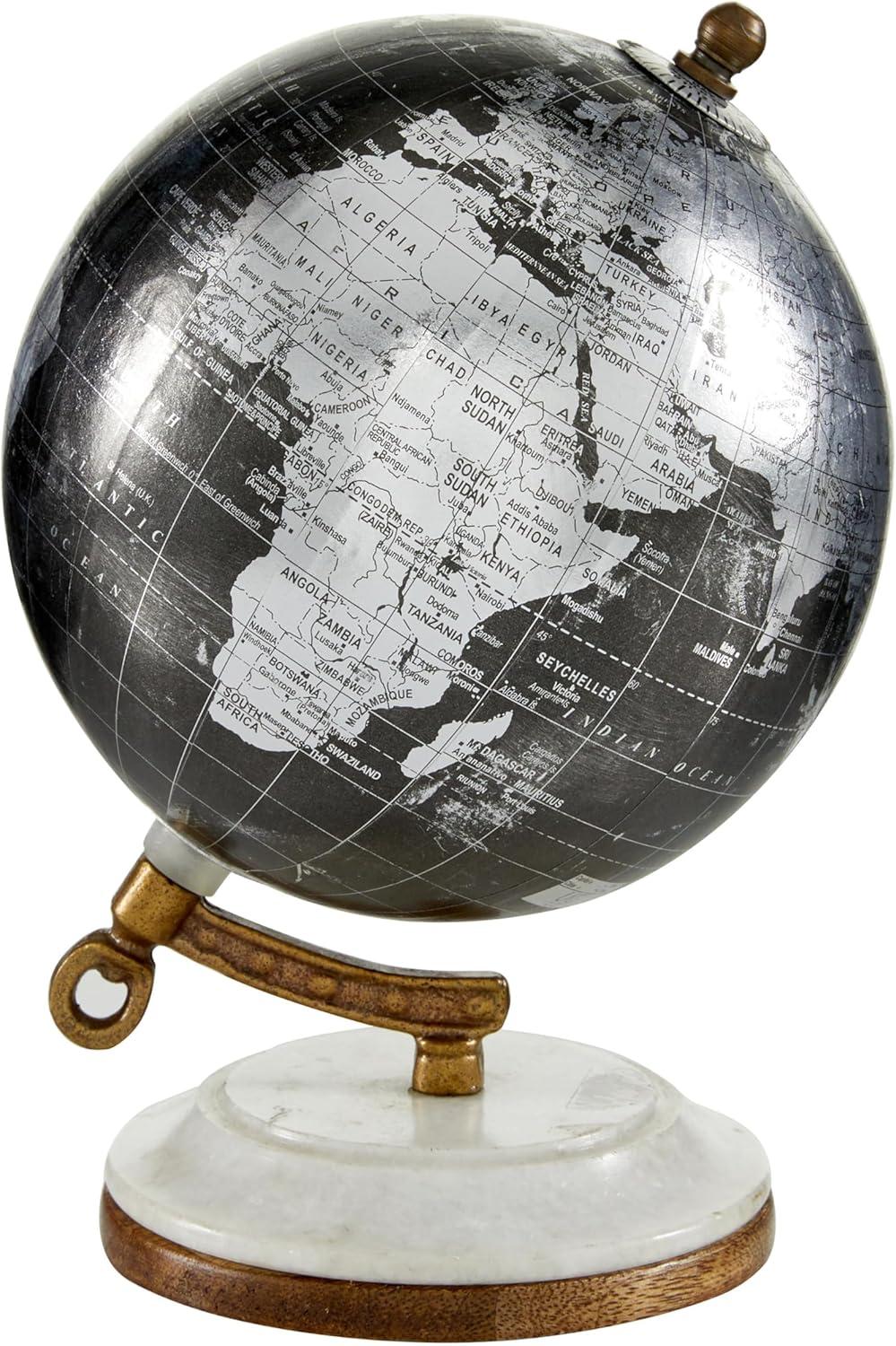 DecMode 5" Black Globe with Marble Base