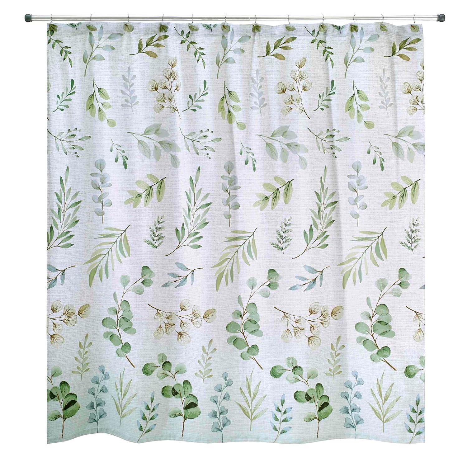 Avanti Linens Ombre Leaves Shower Curtain & Hook Set