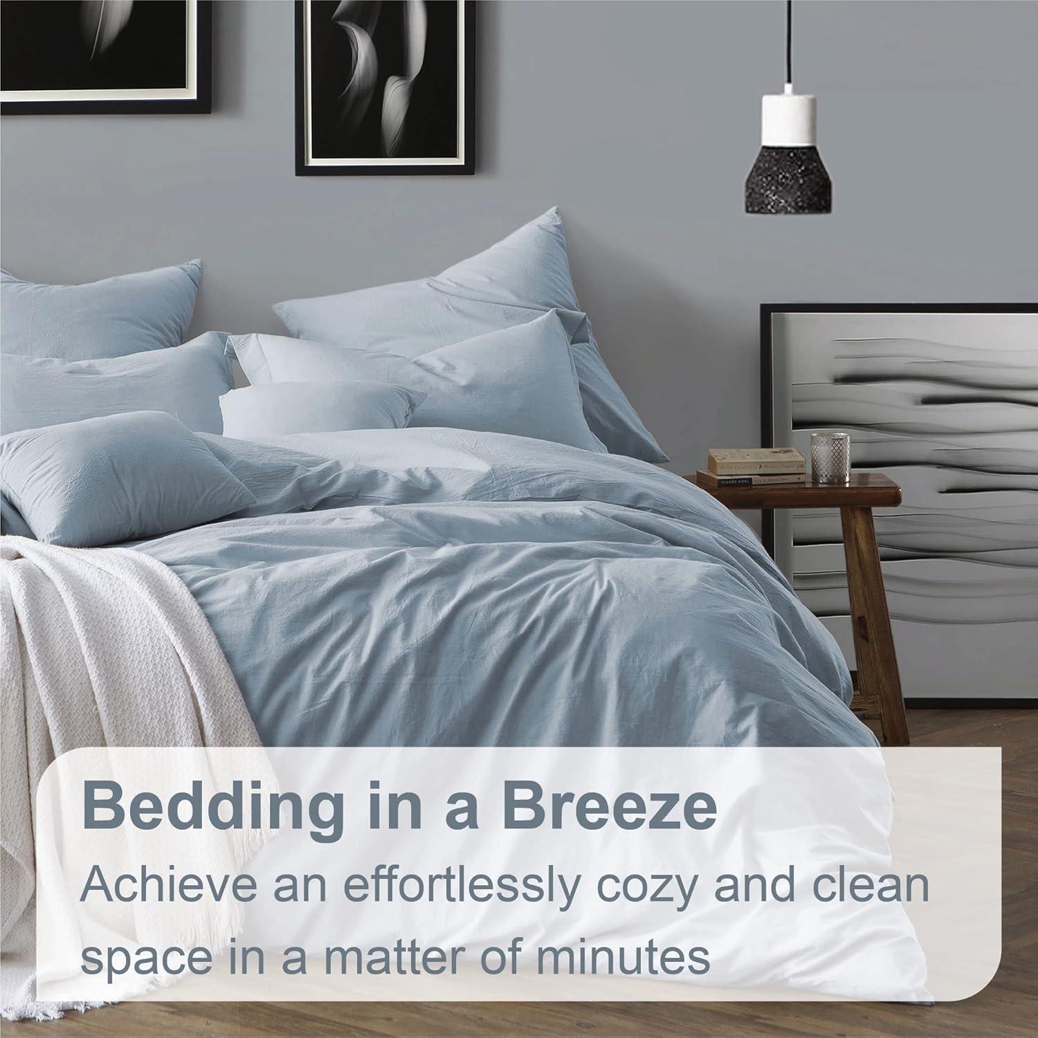 Swift Home 100% Cotton Crinkle Washed Duvet Cover Set