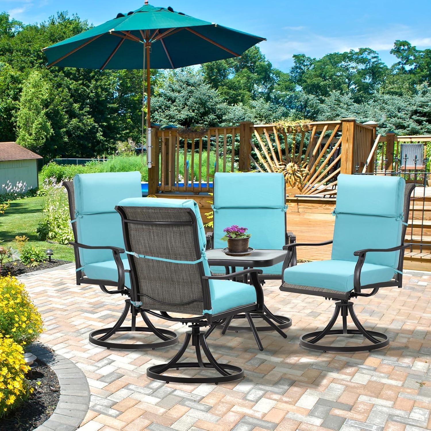 20.5 in. x 20.5 in. Outdoor High Back Chair Cushion with Adjustable Buckles and Ties in Charcoal Black (4-Pack)