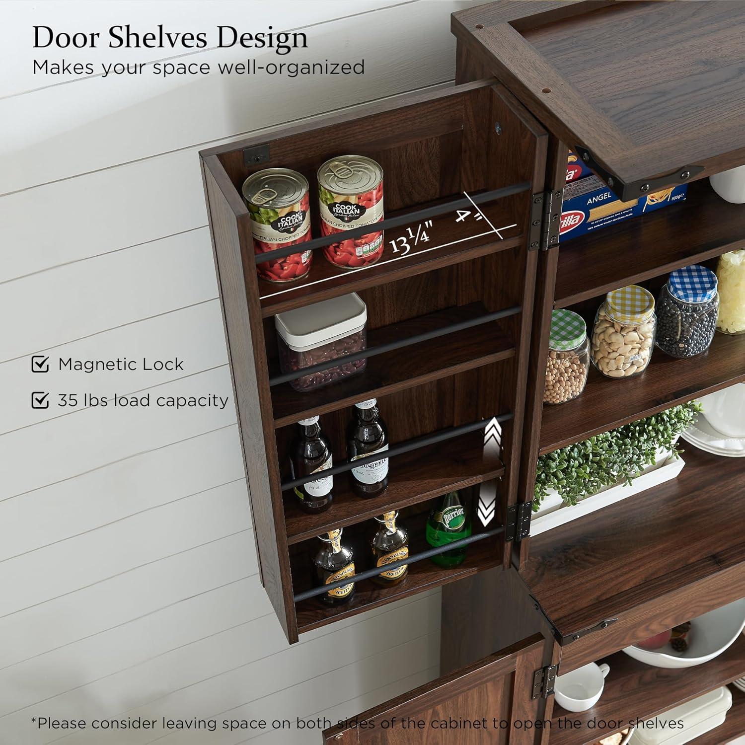 Rosalind Wheeler 72" Tall Kitchen Pantry, Farmhouse Storage Cabinet With Barn Doors, Drawer And Adjustable Shelves