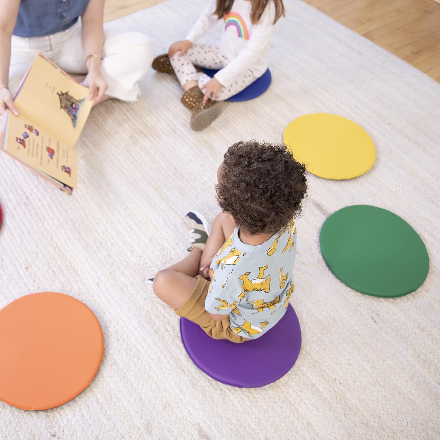 ECR4Kids ECR4Kids SoftZone Colorful Floor Pads, Round, Flexible Seating, 6-Piece